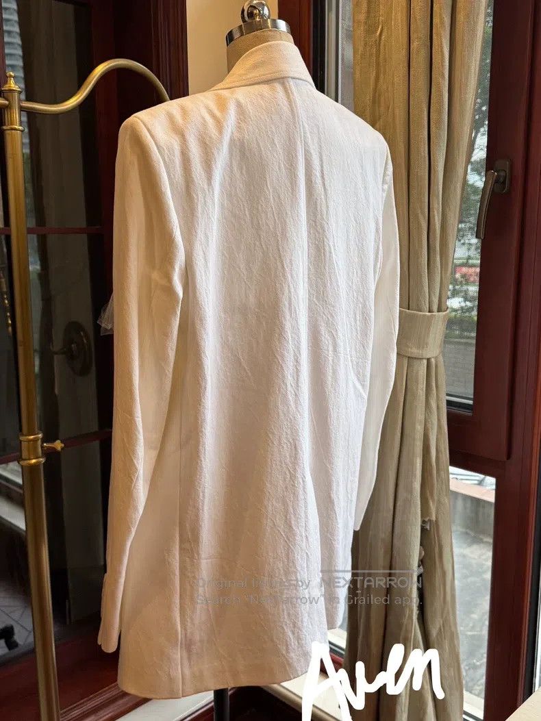 Ann Demeulemeester Ann Demeulemeester White Tie-Waist Loose Fit Suit Jacket Size S / US 4 / IT 40 - 2 Thumbnail
