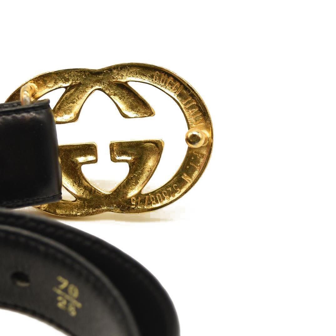Gucci Gucci Calfskin Double G 20mm Belt 70 28 Black USED Size ONE SIZE - 6 Thumbnail