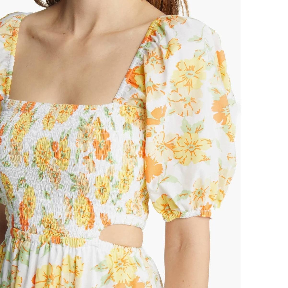 FAITHFULL NWT Faithfull the Brand Loucetta Midi Dress Sz. 12 White Size XL / US 12-14 / IT 48-50 - 7 Thumbnail