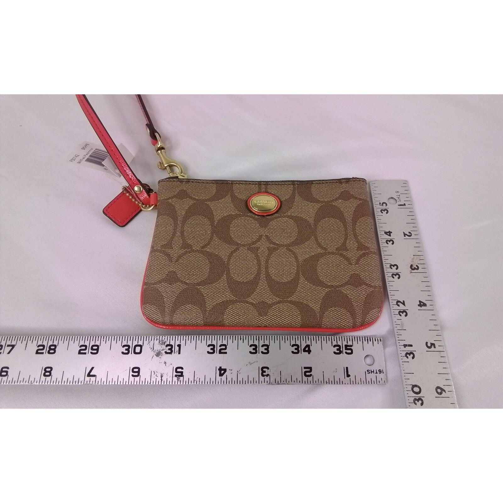 Coach Coach Wristlet Signature C Purse Khaki/Persimmon NWT Size ONE SIZE - 6 Thumbnail