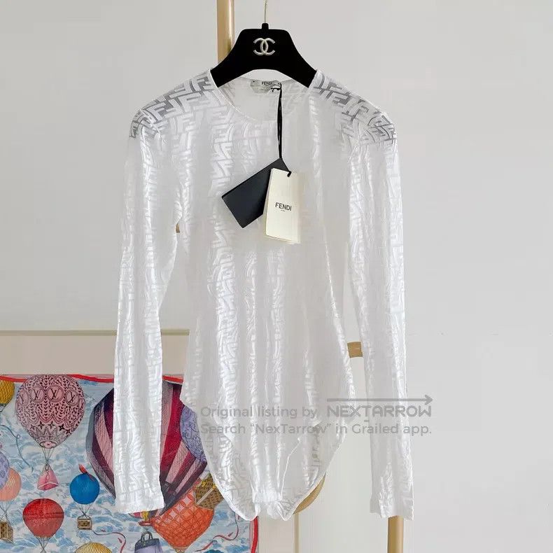 Fendi Fendi White Monogrammed Jumpsuit Size M / US 6-8 / IT 42-44 - 1 Thumbnail