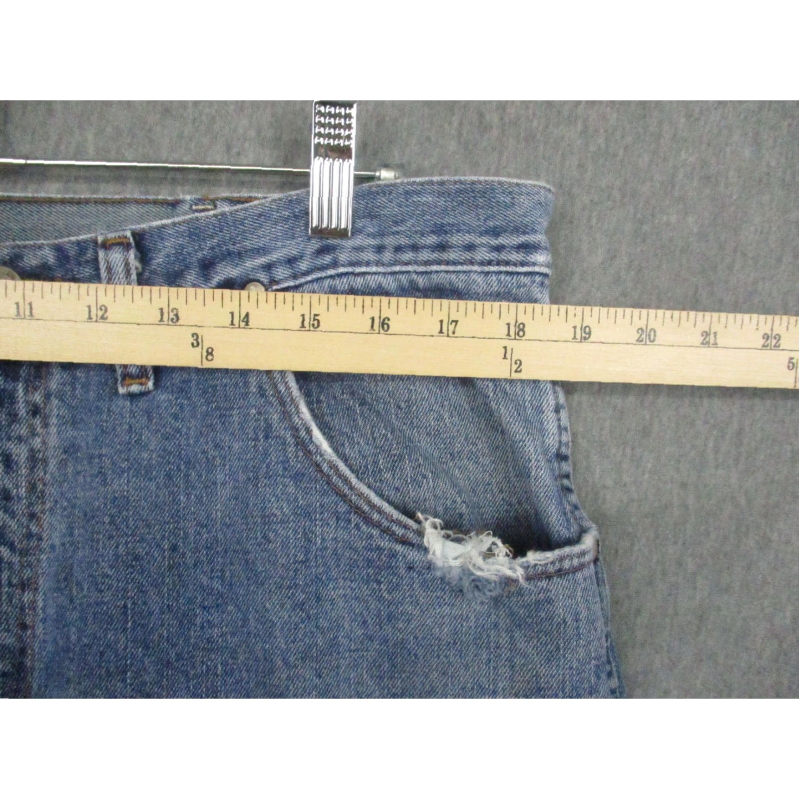 Wrangler VINTAGE Wrangler Jeans Men 36x32 Blue Distressed 20X Denim Straight Leg Pockets Wrangler 20X Mens Jeans Size US 36 / EU 52 - 4 Thumbnail