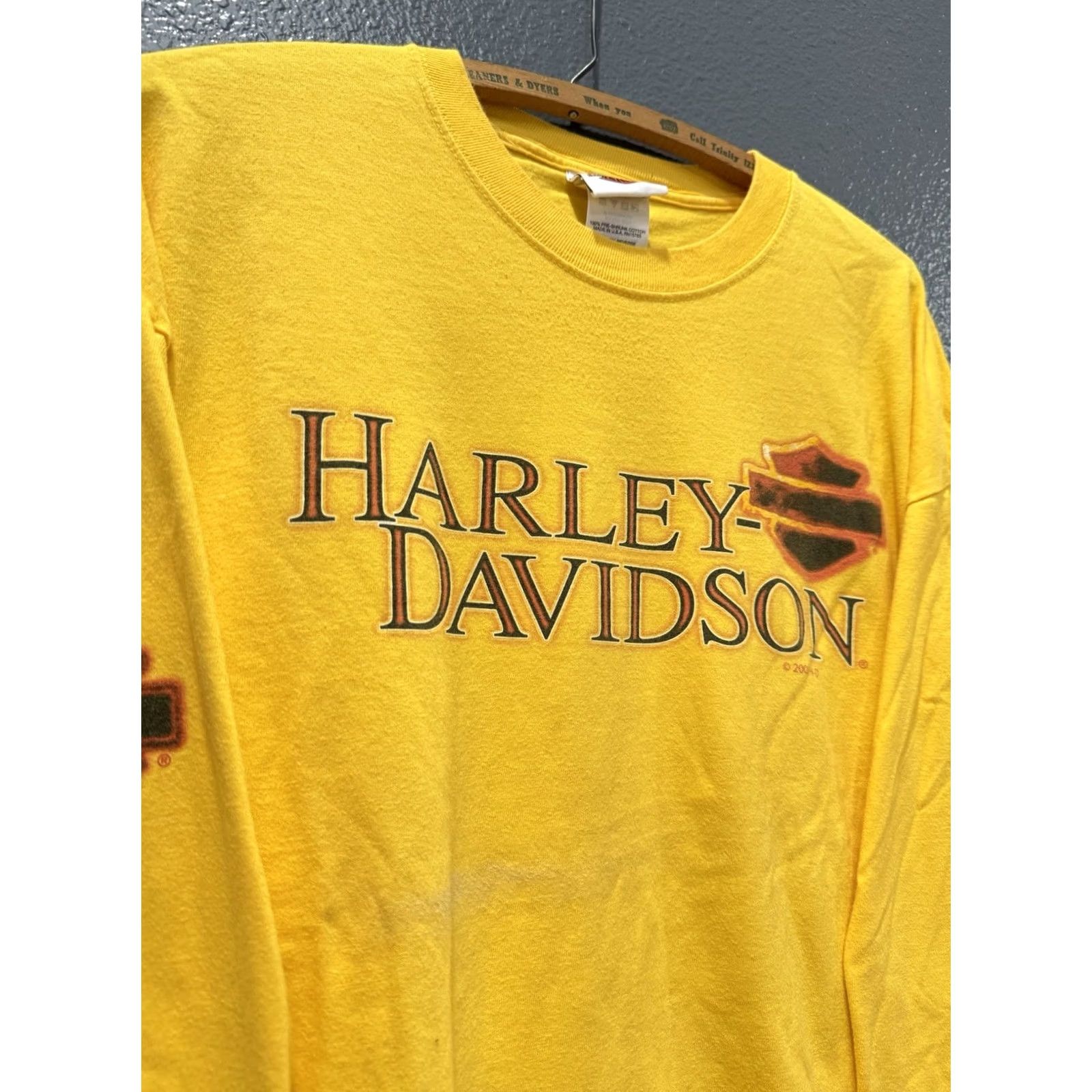 Harley Davidson VINTAGE Harley-Davidson Shirt Long Sleeve Yellow Cotton Flames XL Men Mens Size US XL / EU 56 / 4 - 4 Thumbnail
