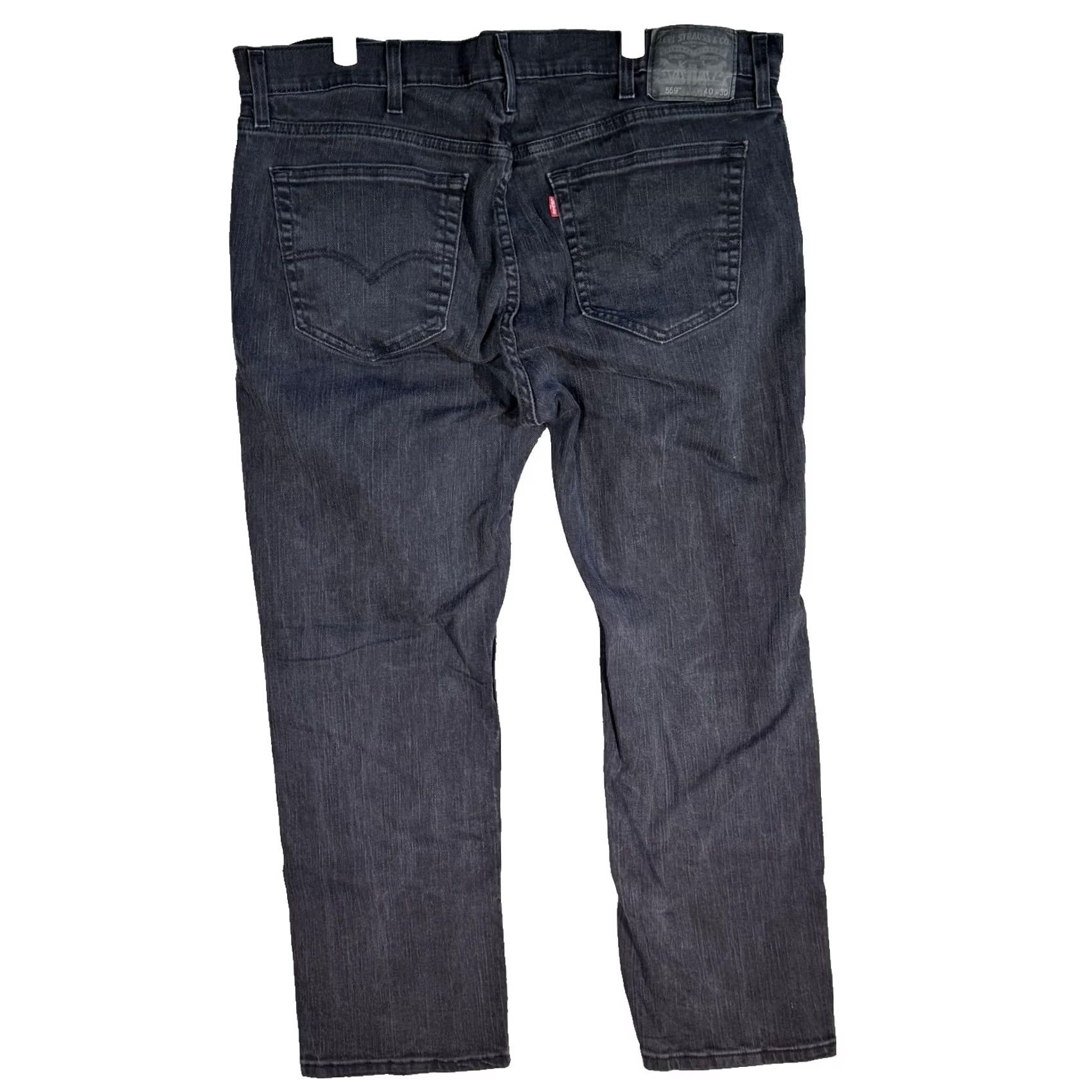 Levi's VINTAGE Levis 559 Jeans Mens 40x29 Black Relaxed Straight Fit Stretch Denim Zip Fly Size US 40 / EU 56 - 2 Thumbnail