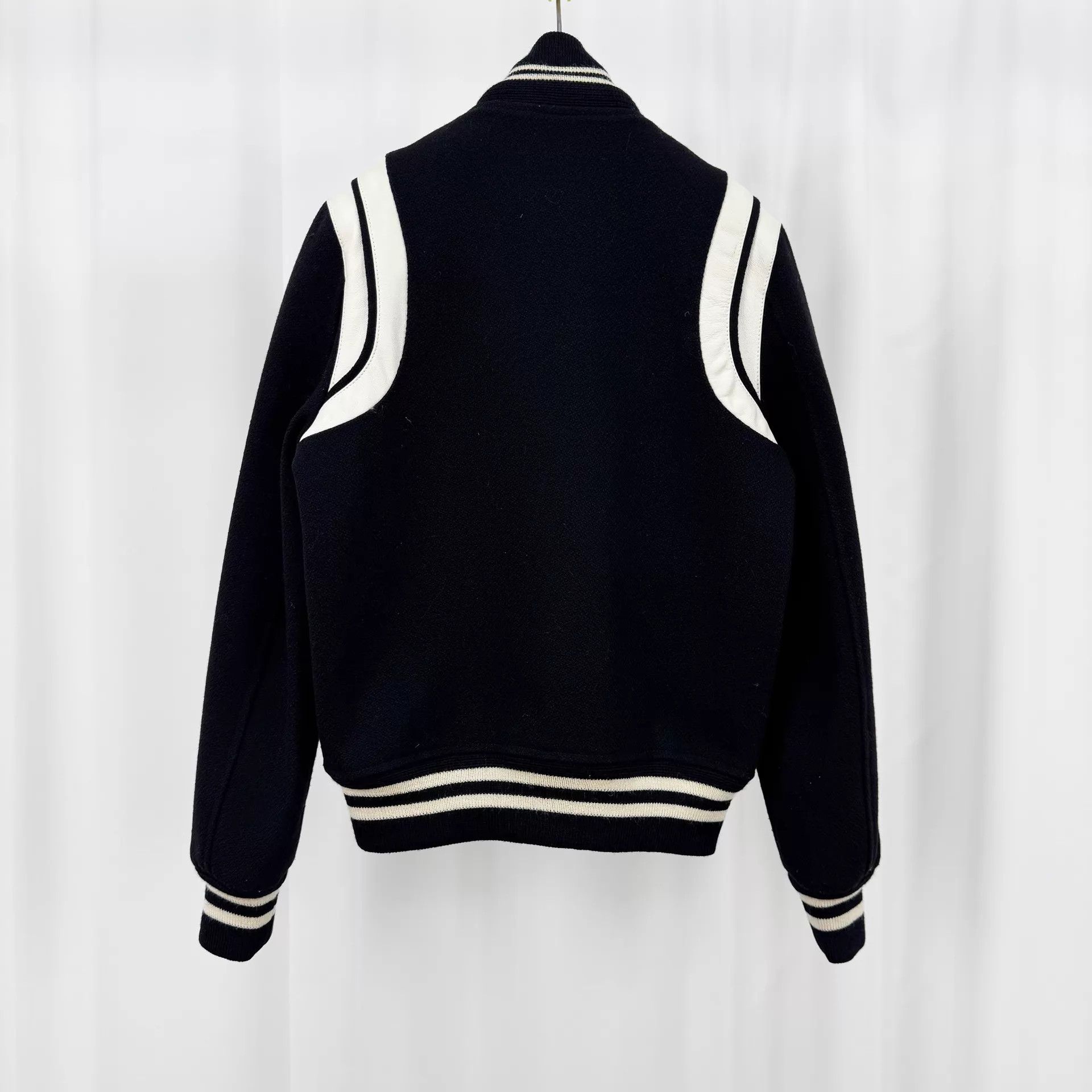 Saint Laurent Paris Saint Laurent B&W Wool Baseball Jkt F36 98N 11k Size XS / US 0-2 / IT 36-38 - 2 Thumbnail