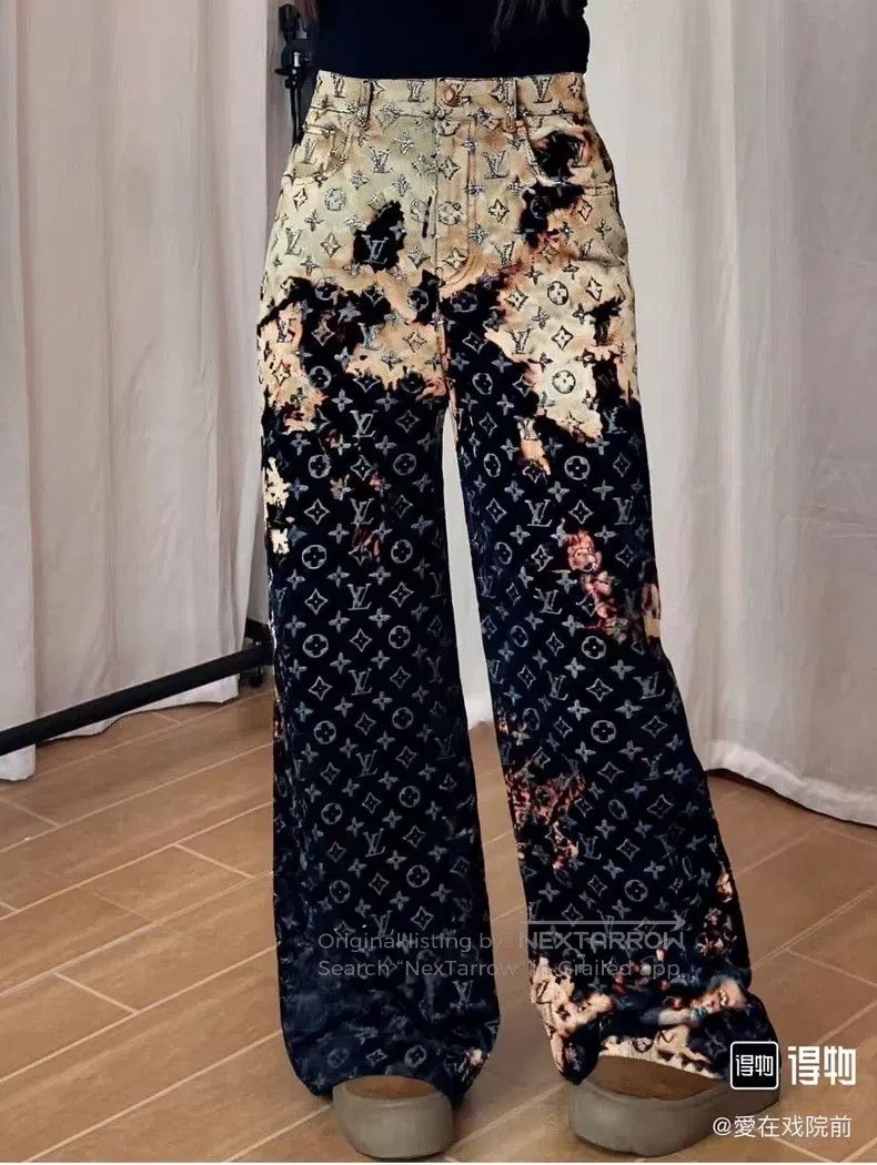 Louis Vuitton Louis Vuitton Fire Cloud Full Print Flocked Jeans Size US 32 / EU 48 - 5 Thumbnail