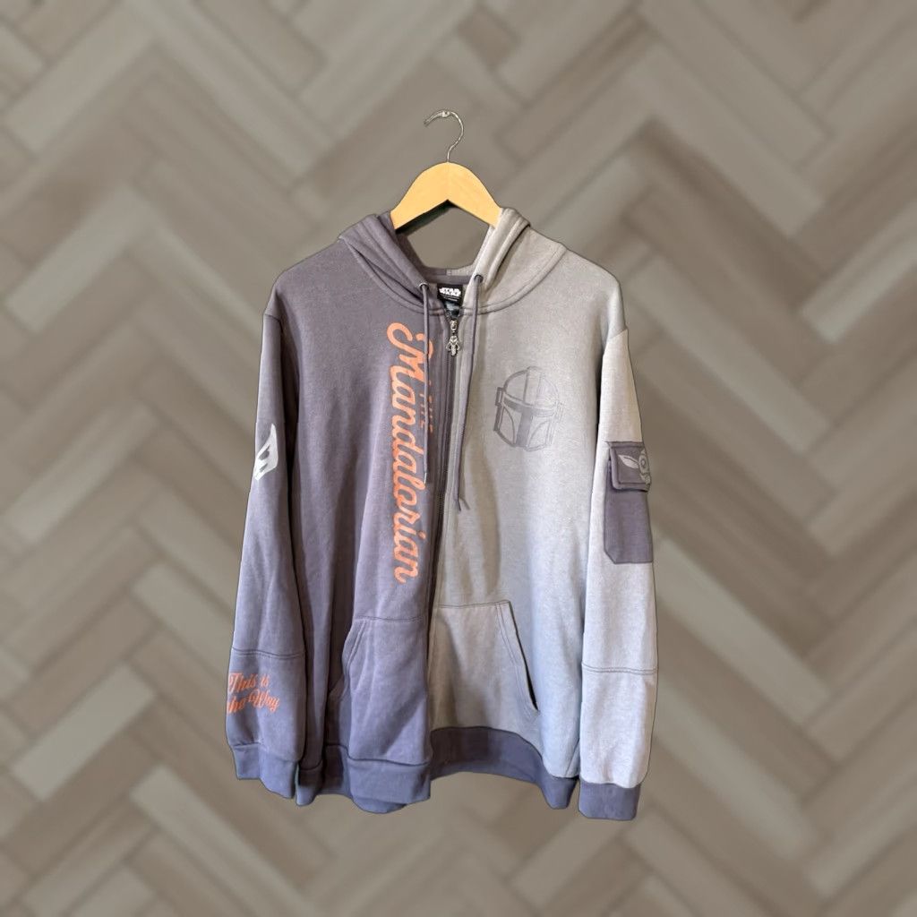 Star Wars VINTAGE Star Wars Our Universe Mens Gray Full Zip Mandalorian Sweatshirt Sz XL Size US XL / EU 56 / 4 - 1 Thumbnail