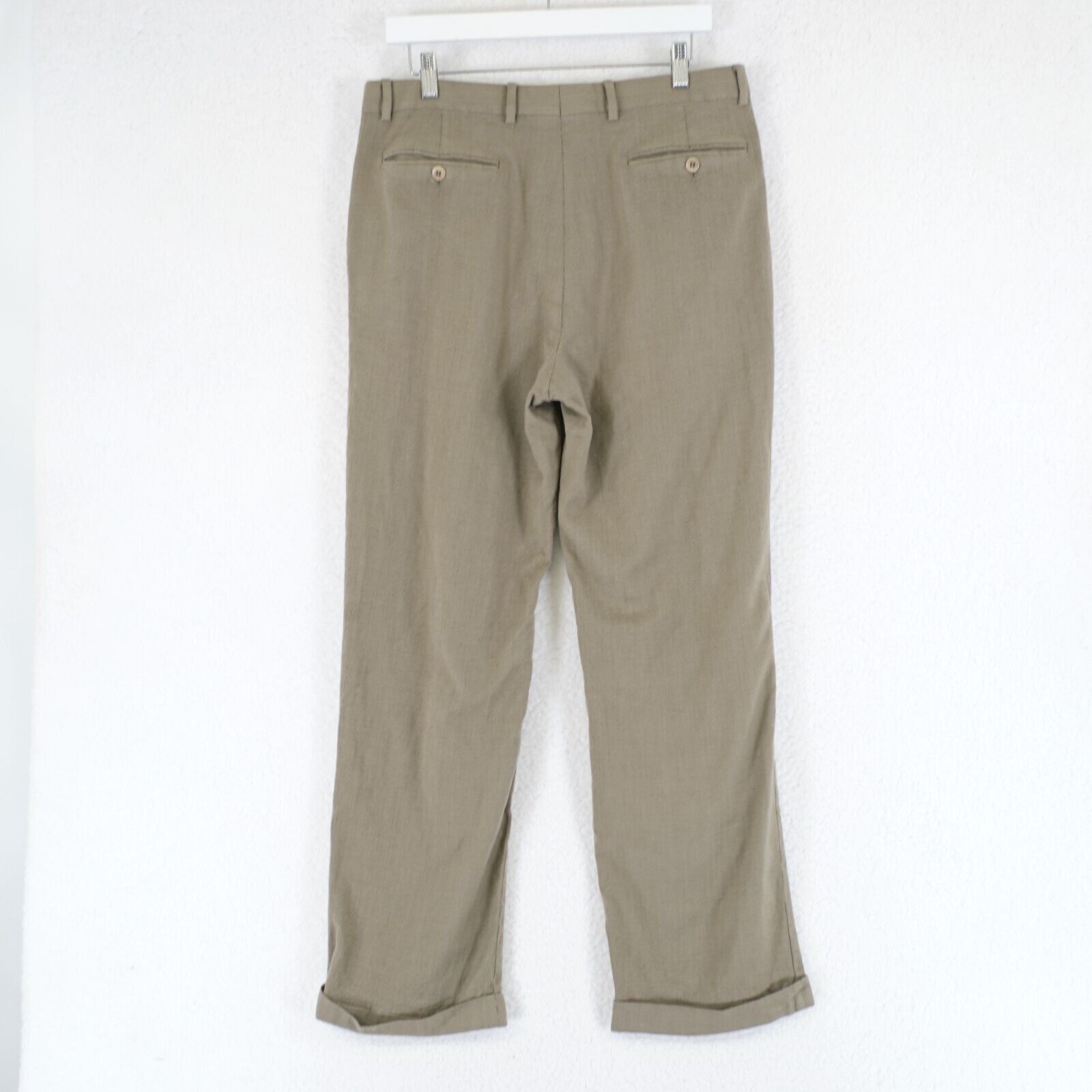 Zanella Zanella Nordstrom Bennett Tan Tweed Wool Herringbone Mid Ris Size 34R - 4 Thumbnail