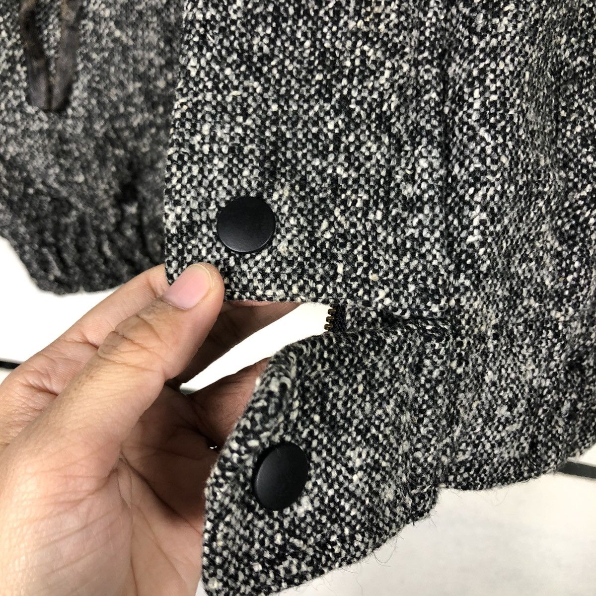 Japanese Brand Vintage Chunky Tweed Flight Jacket Rugged Workwear Aesthetic Size US M / EU 48-50 / 2 - 17 Thumbnail