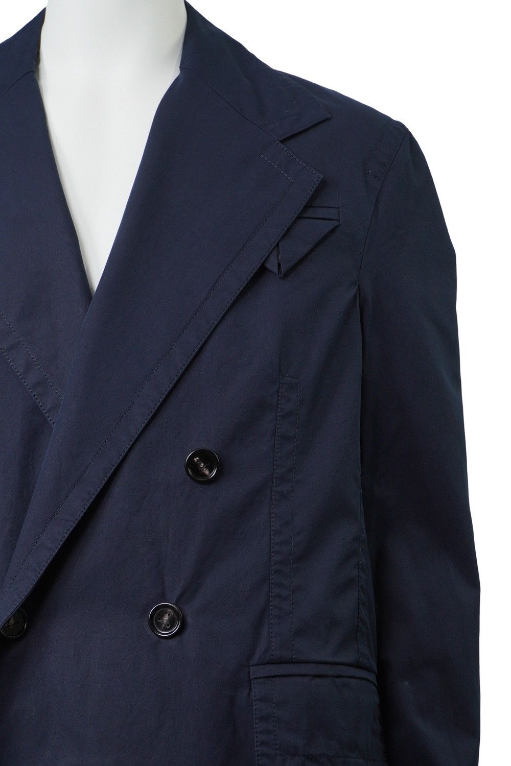 Bottega Veneta BOTTEGA VENETA Navy Twill Double-breasted Blazer Size 46R - 9 Thumbnail