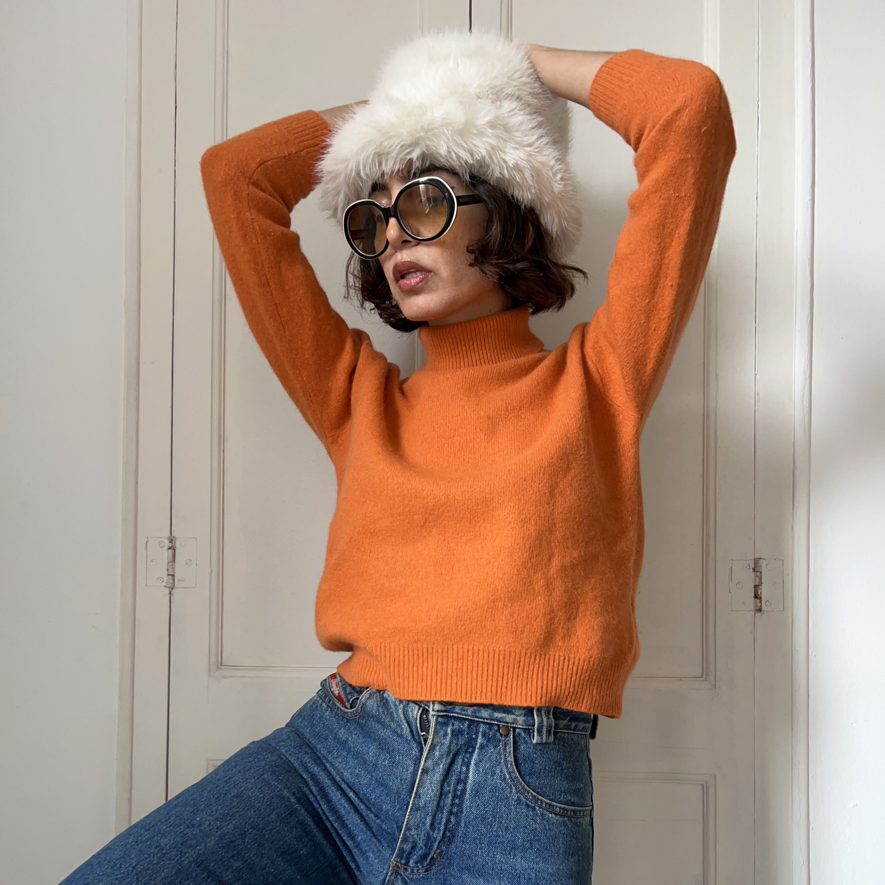 Vintage Vintage 70s Orange Turtleneck Sweater Size S / US 4 / IT 40 - 10 Thumbnail