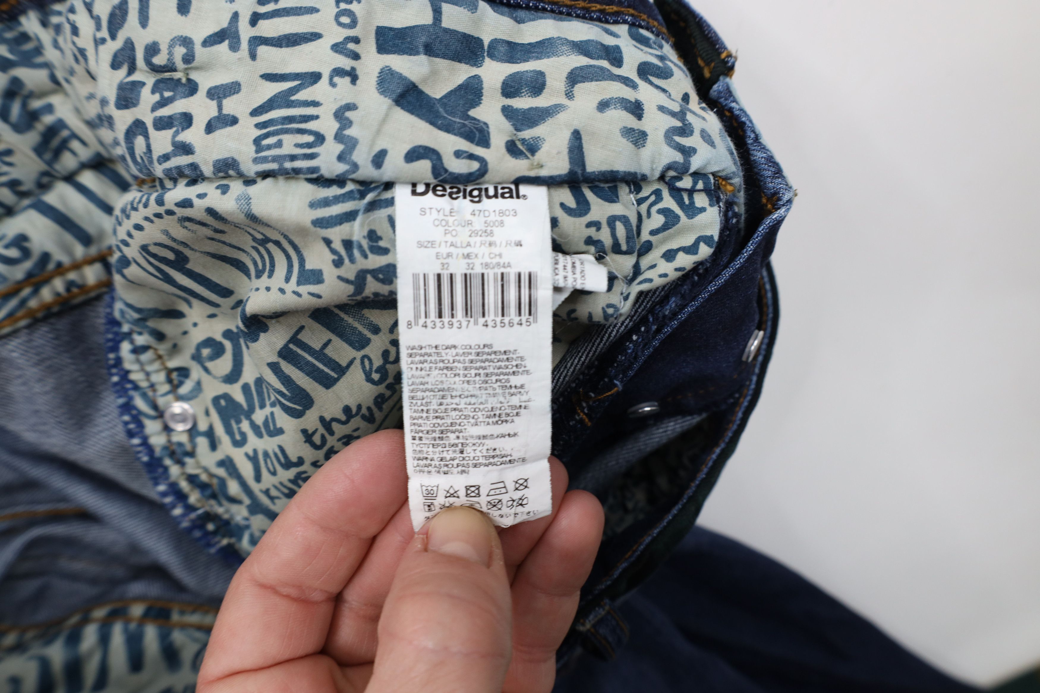 Desigual × Vintage Vintage Desigual Regular Button Fly Patchwork Denim Jeans Size US 32 / EU 48 - 10 Thumbnail