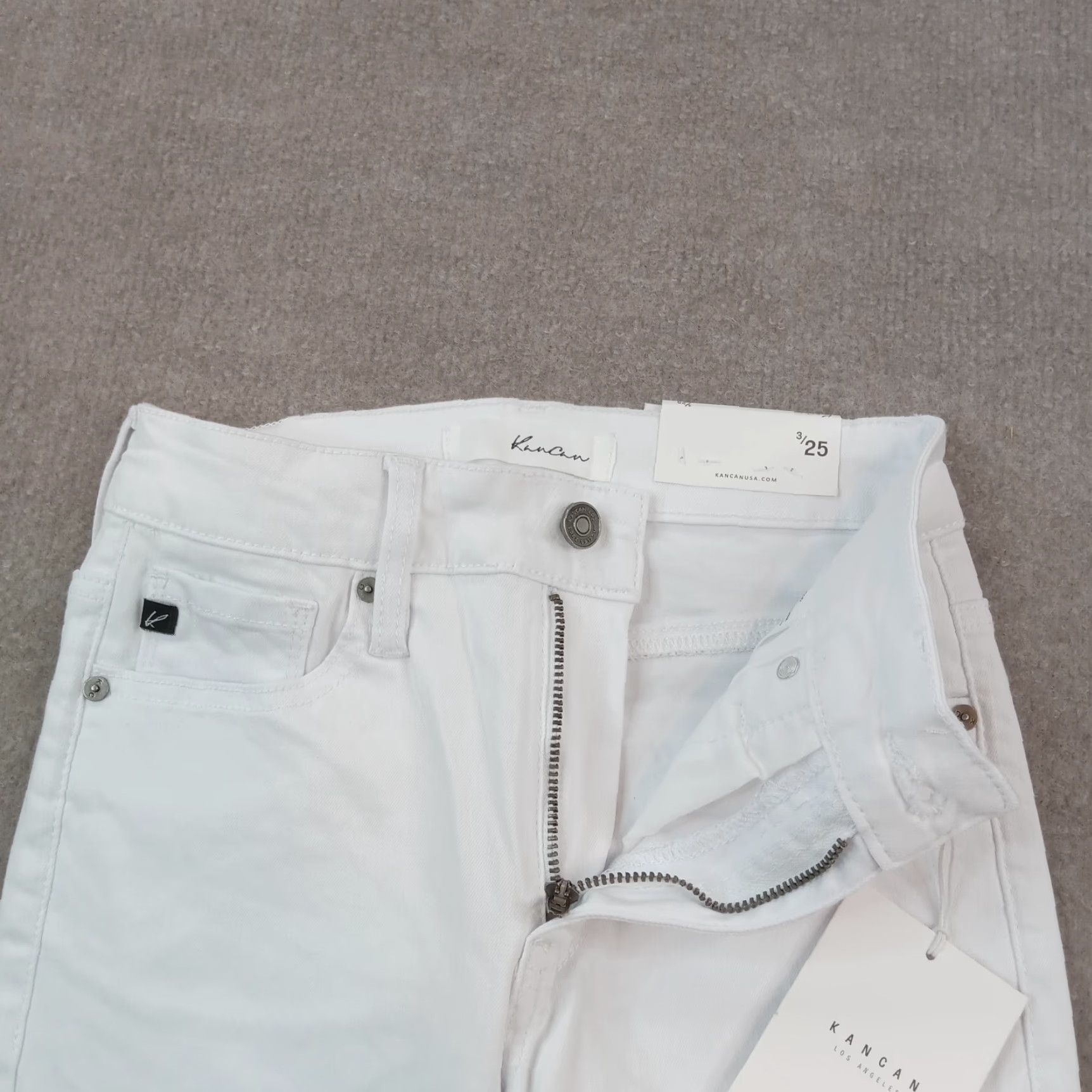 Vintage KanCan Jeans Womens White High Rise Skinny Casual Stretch Size 42" / US 20 - 6 Thumbnail