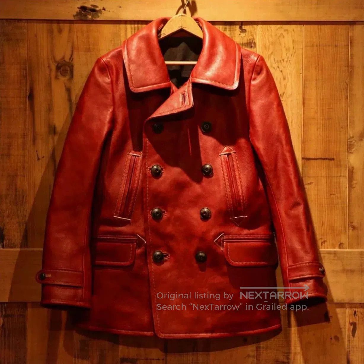 TAIKAN red leather jacket with unique detailing. Size US M / EU 48-50 / 2 - 4 Thumbnail