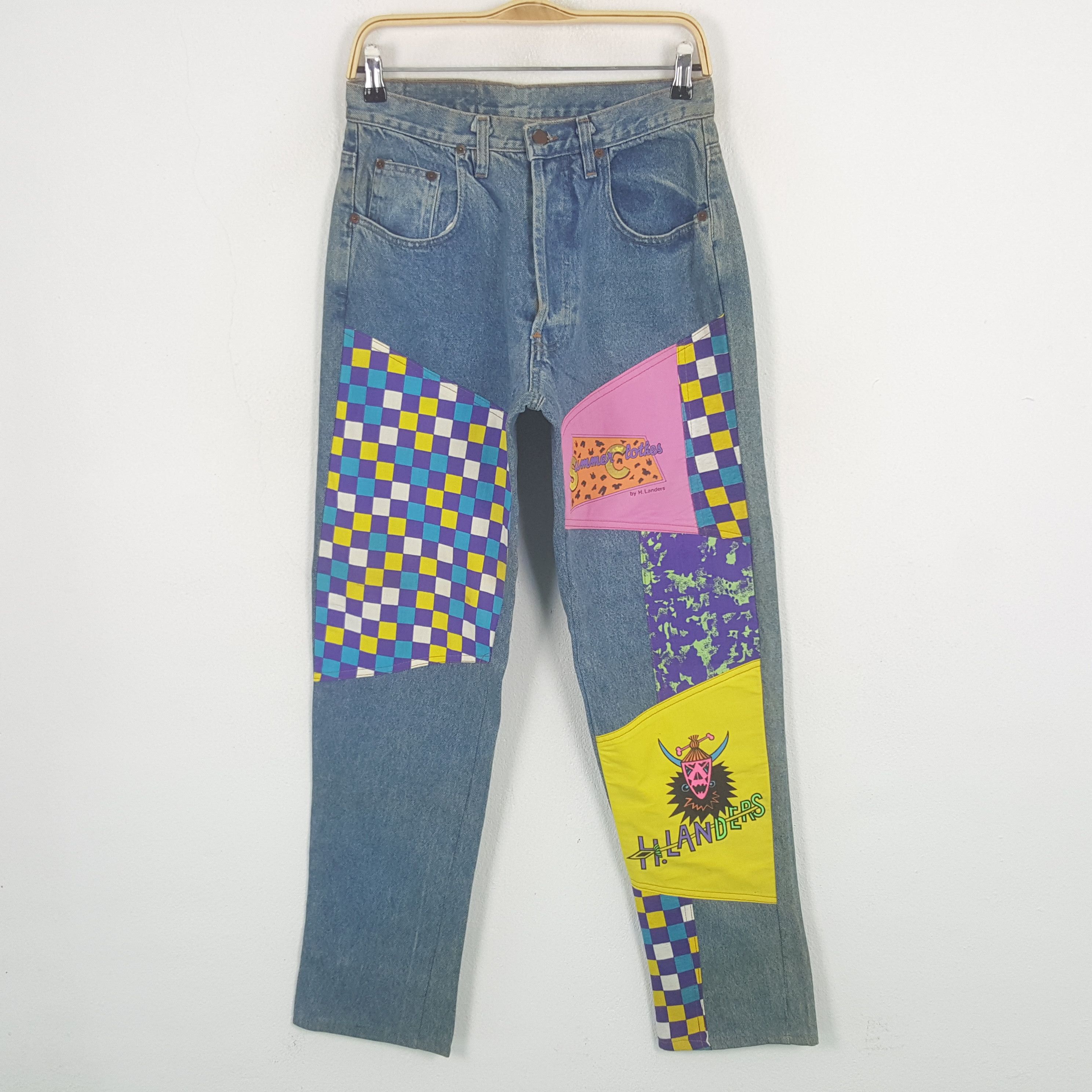 Other Vintage H Landers Patchwork Denim Jeans Size US 28 / EU 44 - 1 Thumbnail