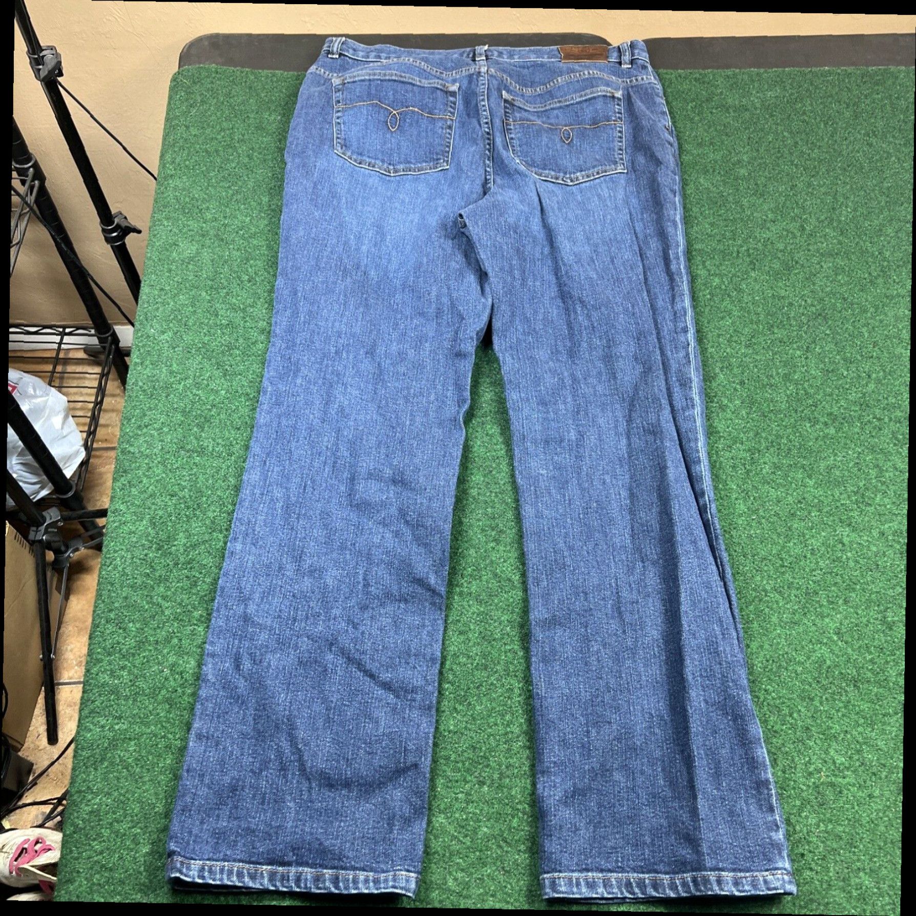 Ralph Lauren Lauren Ralph Lauren Womens 14 Mid Rise Straight Jeans Comfort Stretch Denim Dark Size 36" / US 14 / IT 50 - 1 Thumbnail