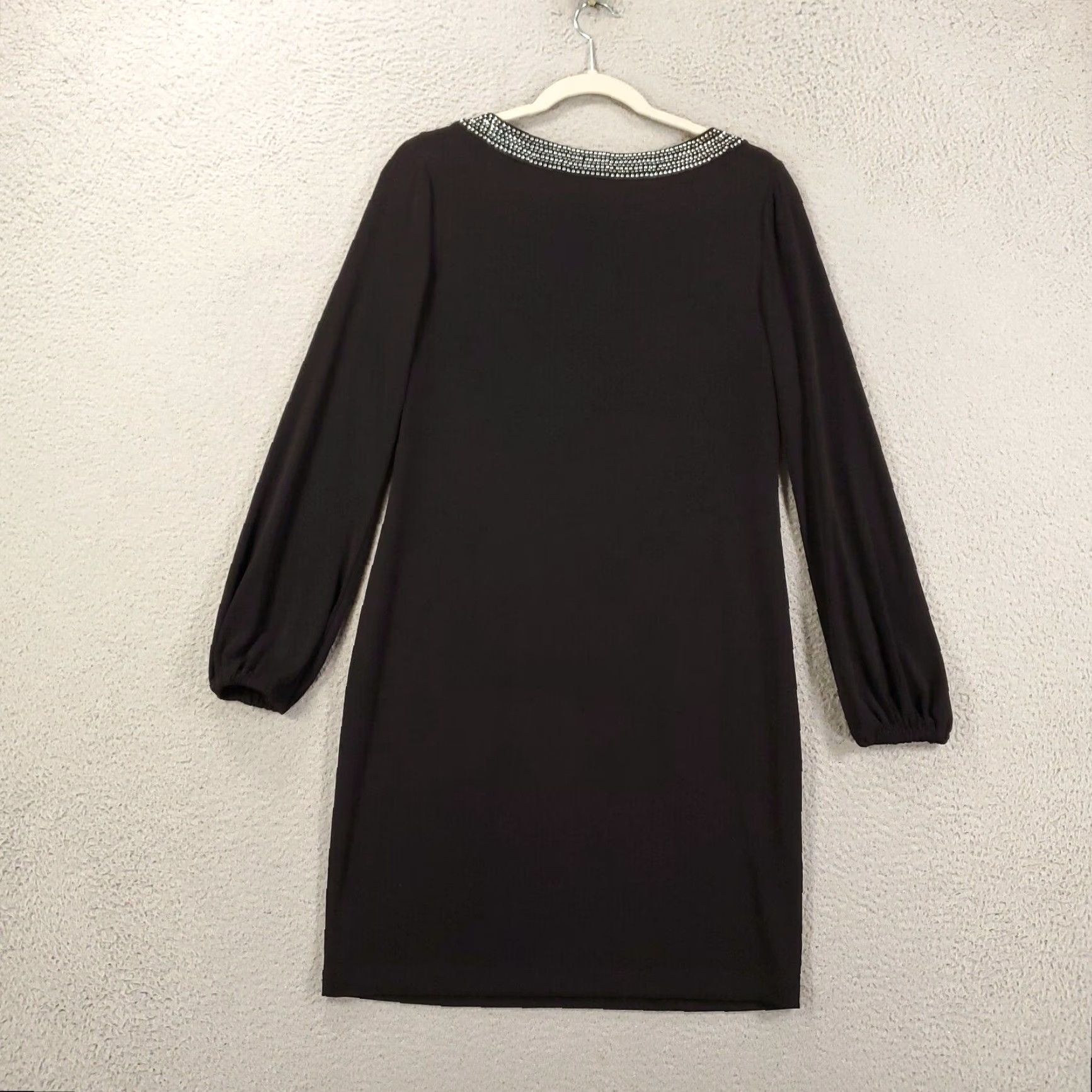 Calvin Klein Calvin Klein Black Dress Womens Size 6 Mini Short Dress Rhinestone Keyhole Neck Blk Velvet Size M / US 6-8 / IT 42-44 - 7 Thumbnail