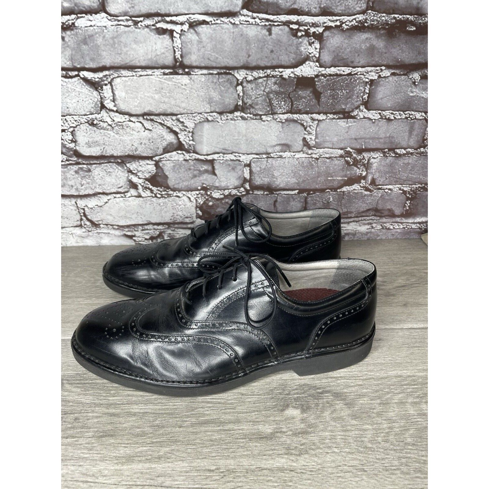 Rockport Rockport Dressports Black Leather Wingtip Oxfords Vibram Sol Size US 9.5 / EU 42-43 - 22 Thumbnail