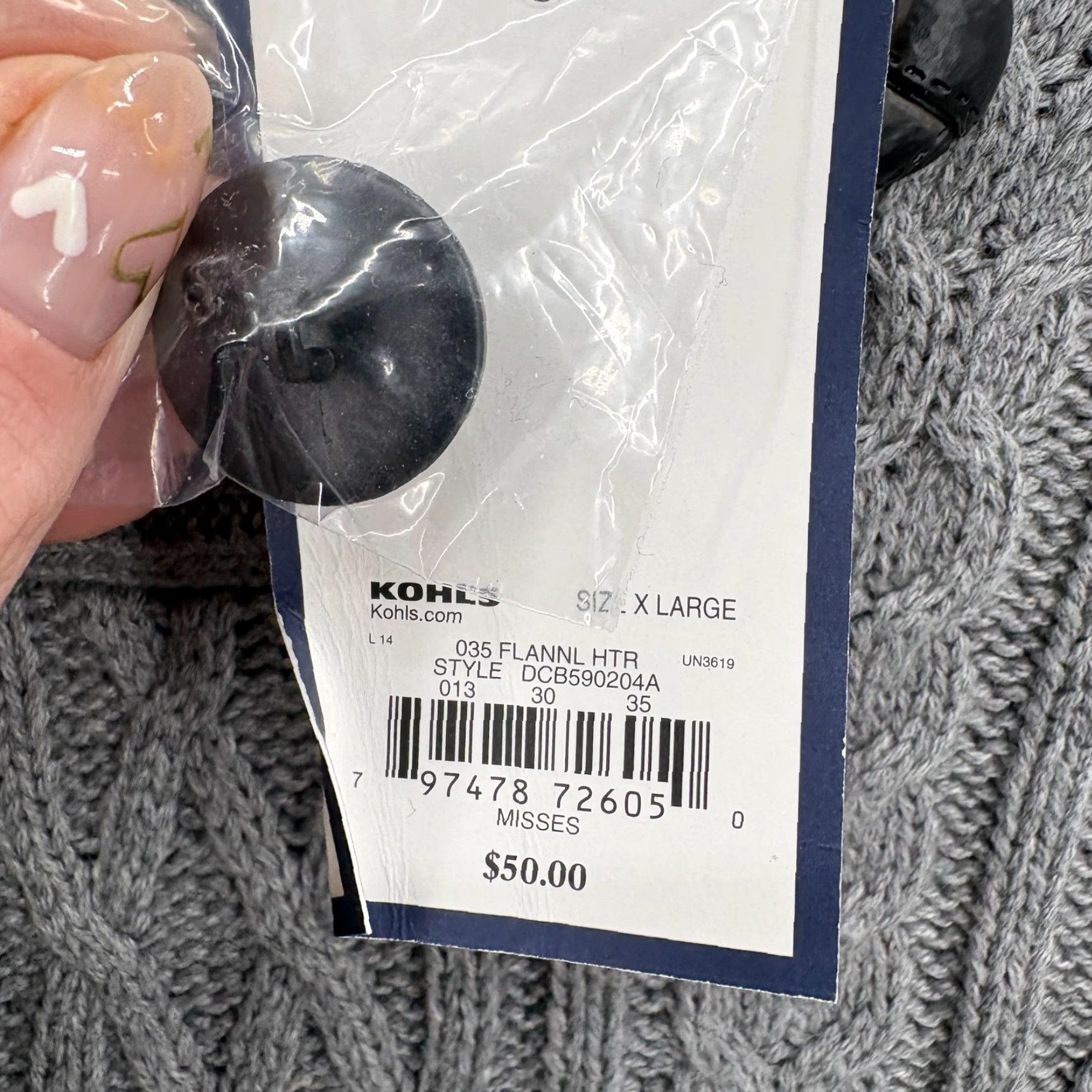 Croft & Barrow Croft & Barrow Sweater Womens XL Gray Cable Knit Shawl Collar Pullover Cozy NWT Size XL / US 12-14 / IT 48-50 - 5 Thumbnail