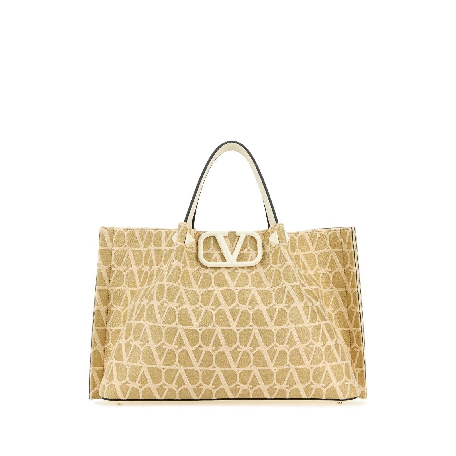 Valentino VALENTINO GARAVANI Toile Iconographe Beige Brown Leather Sho Size ONE SIZE - 1 Thumbnail