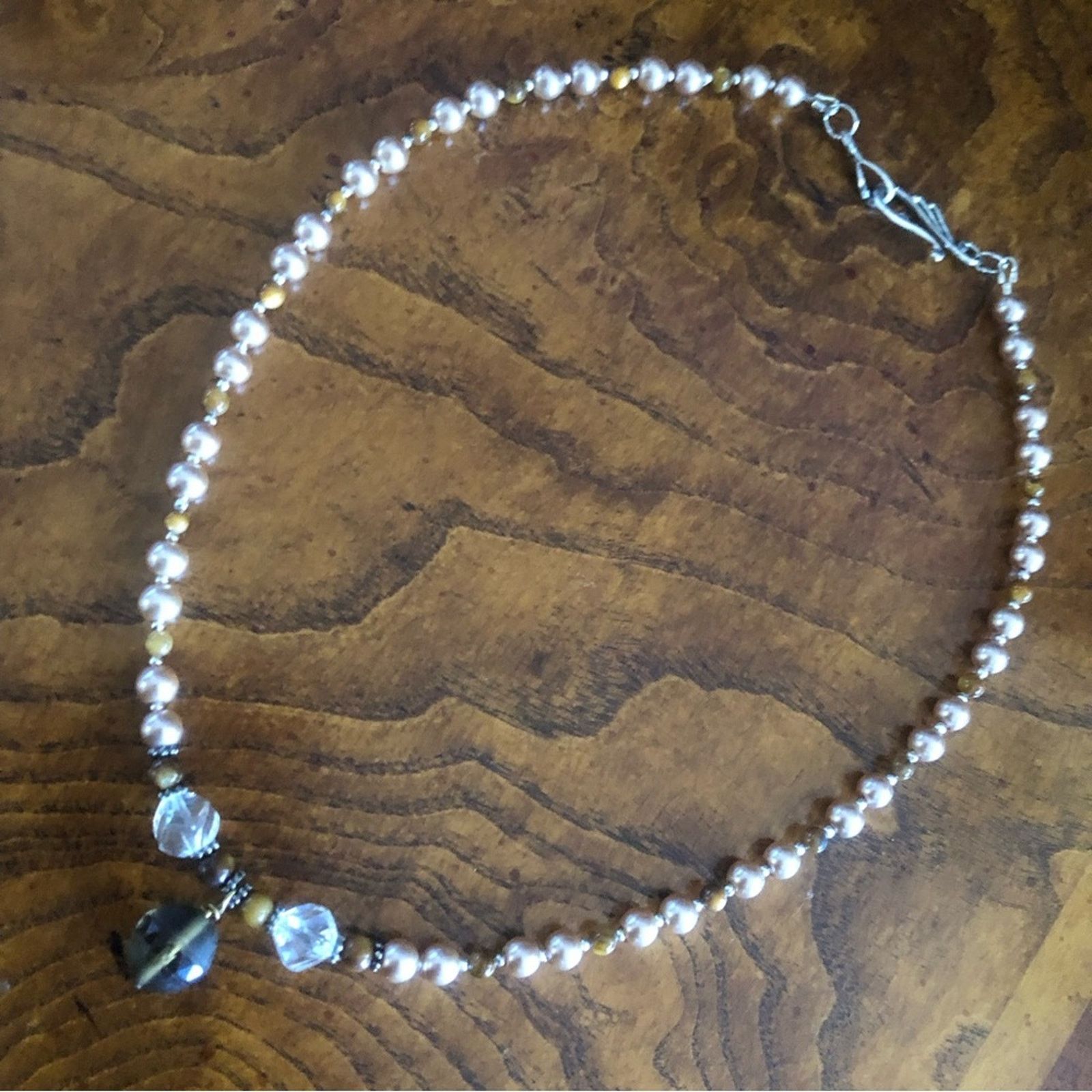 Handmade Handcrafted repurpose unique facet mookaite Pearl necklace Size ONE SIZE - 9 Thumbnail
