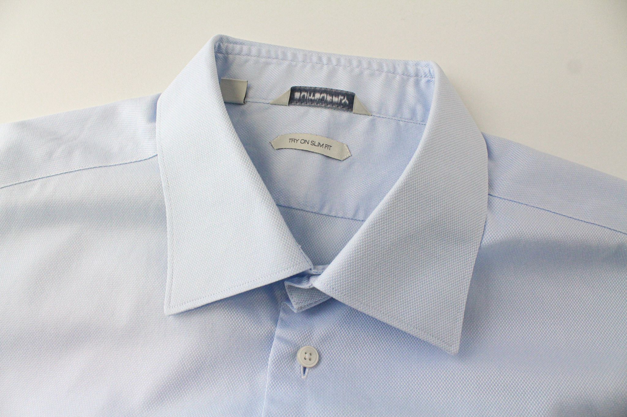 Suitsupply 46/18 Slim Blue Cotton Shirt 73694 Size US XL / EU 56 / 4 - 3 Thumbnail