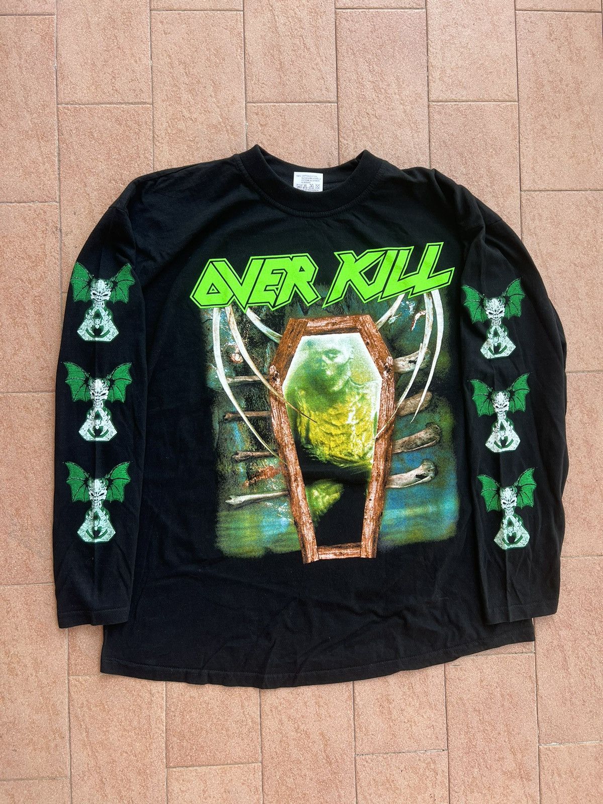 Band Tees × Vintage Vintage 90s Overkill Shirt Long Sleeve Thrash Metal Band Size US XL / EU 56 / 4 - 2 Thumbnail