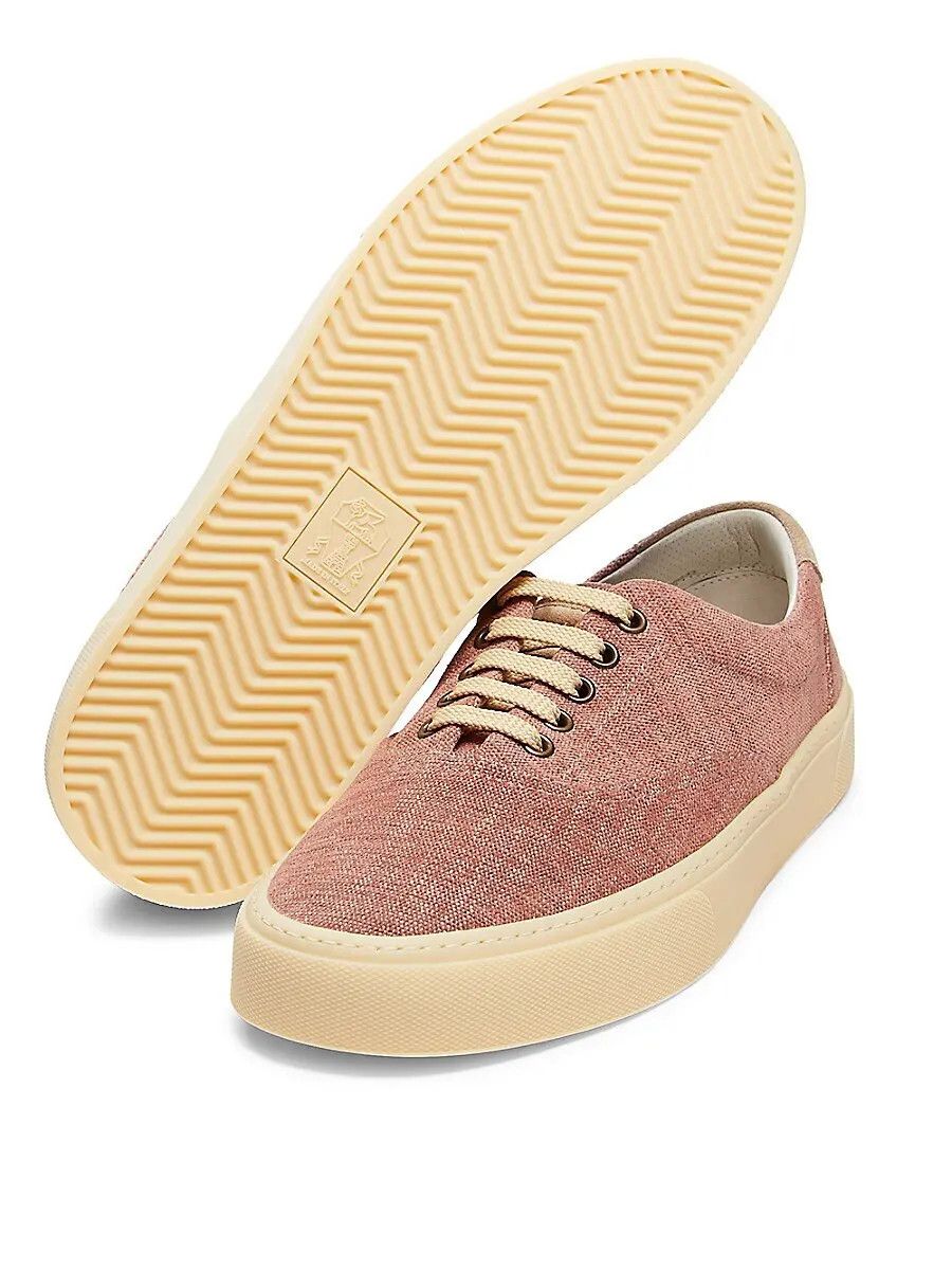 Brunello Cucinelli BRUNELLO CUCINELLI dusty rose denim canvas low sneakers Size US 8 / EU 41 - 2 Thumbnail