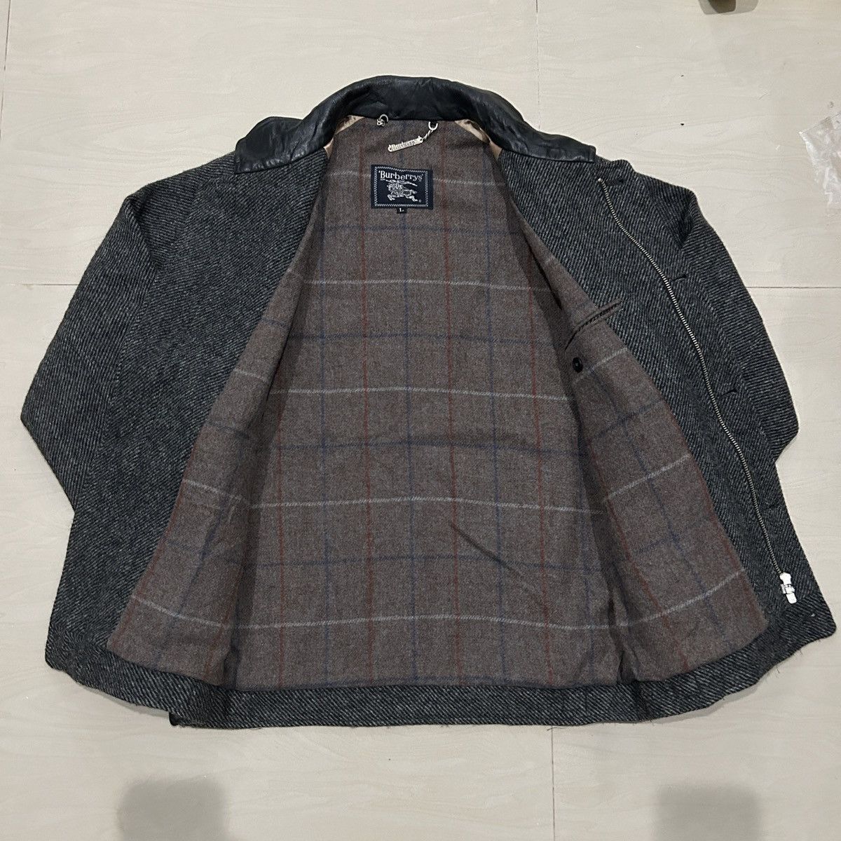 Burberry Vintage 90s Burberrys Wool Tweed Jacket Size US M / EU 48-50 / 2 - 2 Thumbnail