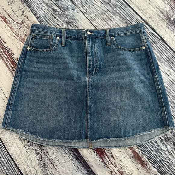 Madewell Madewell Rigid A-Line Blue Denim Skirt Size 24" / US 00 / IT 34 - 2 Thumbnail