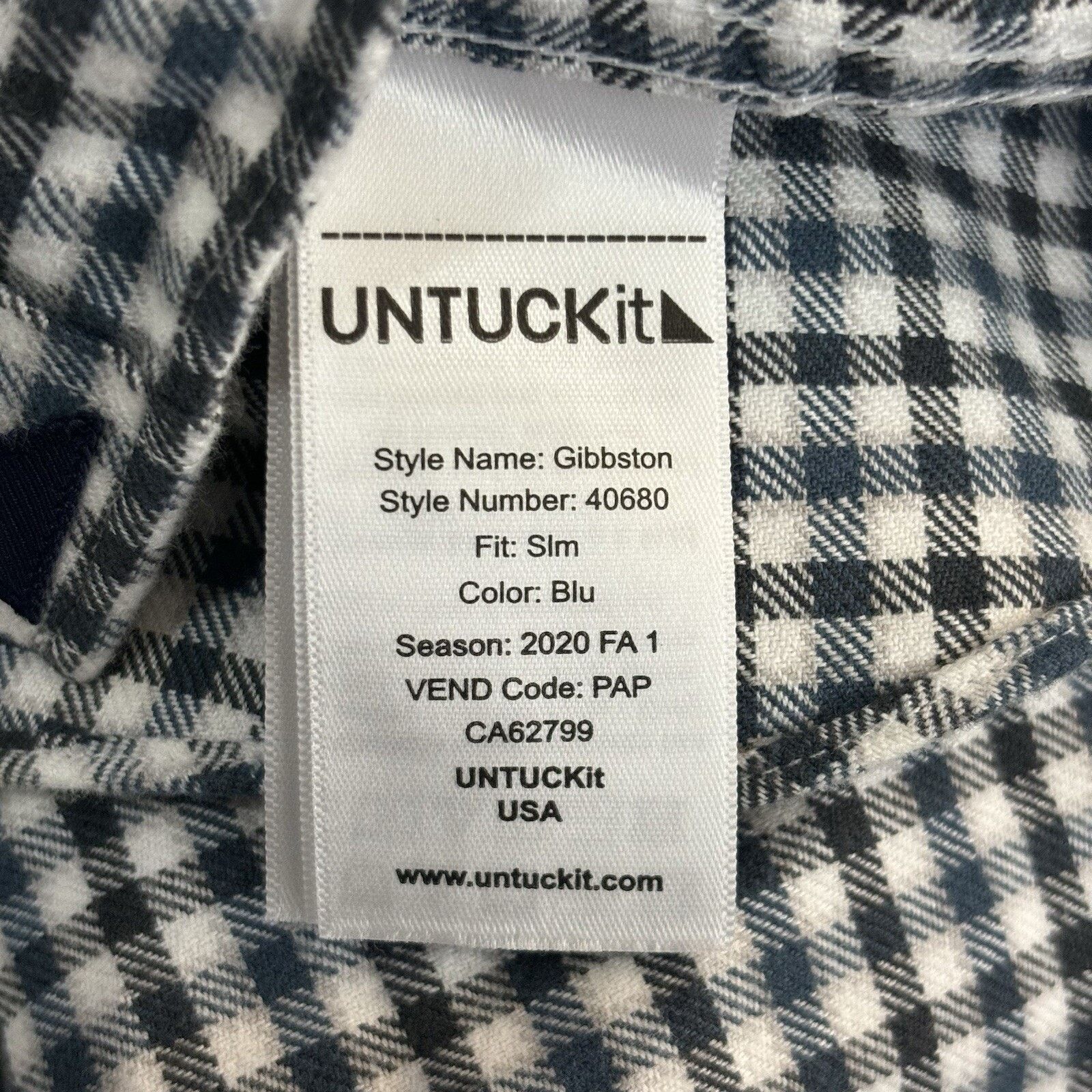 UNTUCKit UNTUCKit Men’s M Slim Fit Gibbston Blue Long Sleeve Shirt Size US M / EU 48-50 / 2 - 6 Thumbnail