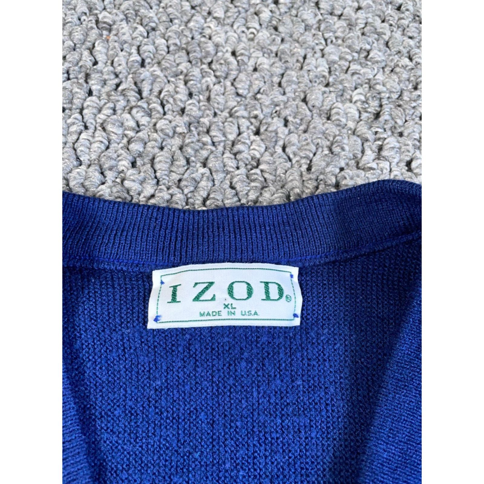 Izod VTG 80s IZOD V-Neck Sweater Adult XL Blue Lightweight Knit USA Made Preppy Size US XL / EU 56 / 4 - 3 Thumbnail