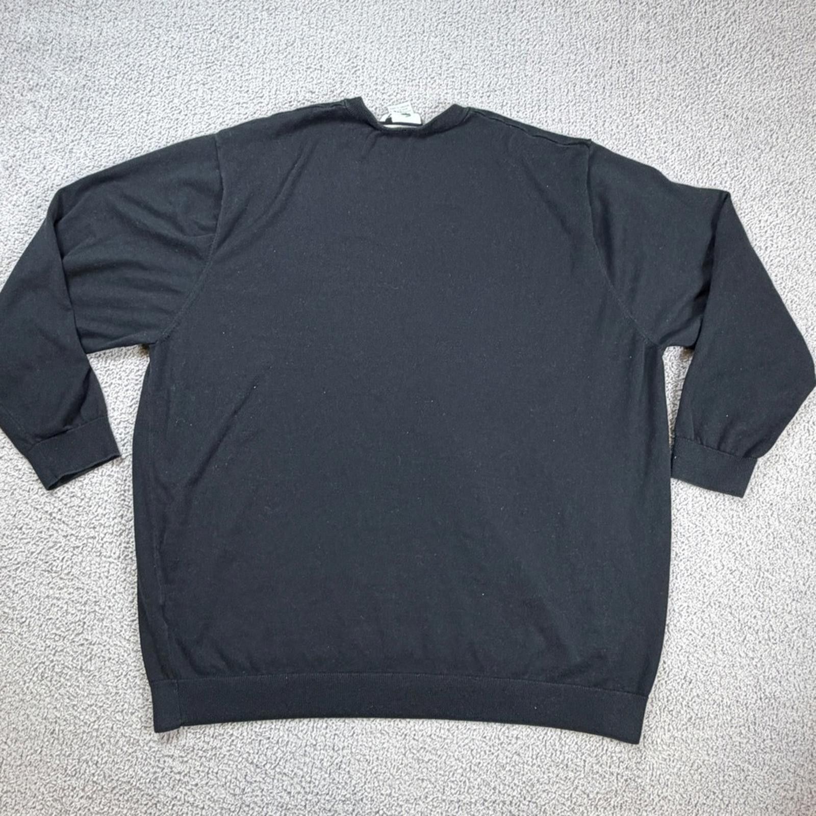 Lacoste Lacoste Black V Neck Sweater Mens 10L 3XL Cotton Classic Size US XXL / EU 58 / 5 - 2 Thumbnail