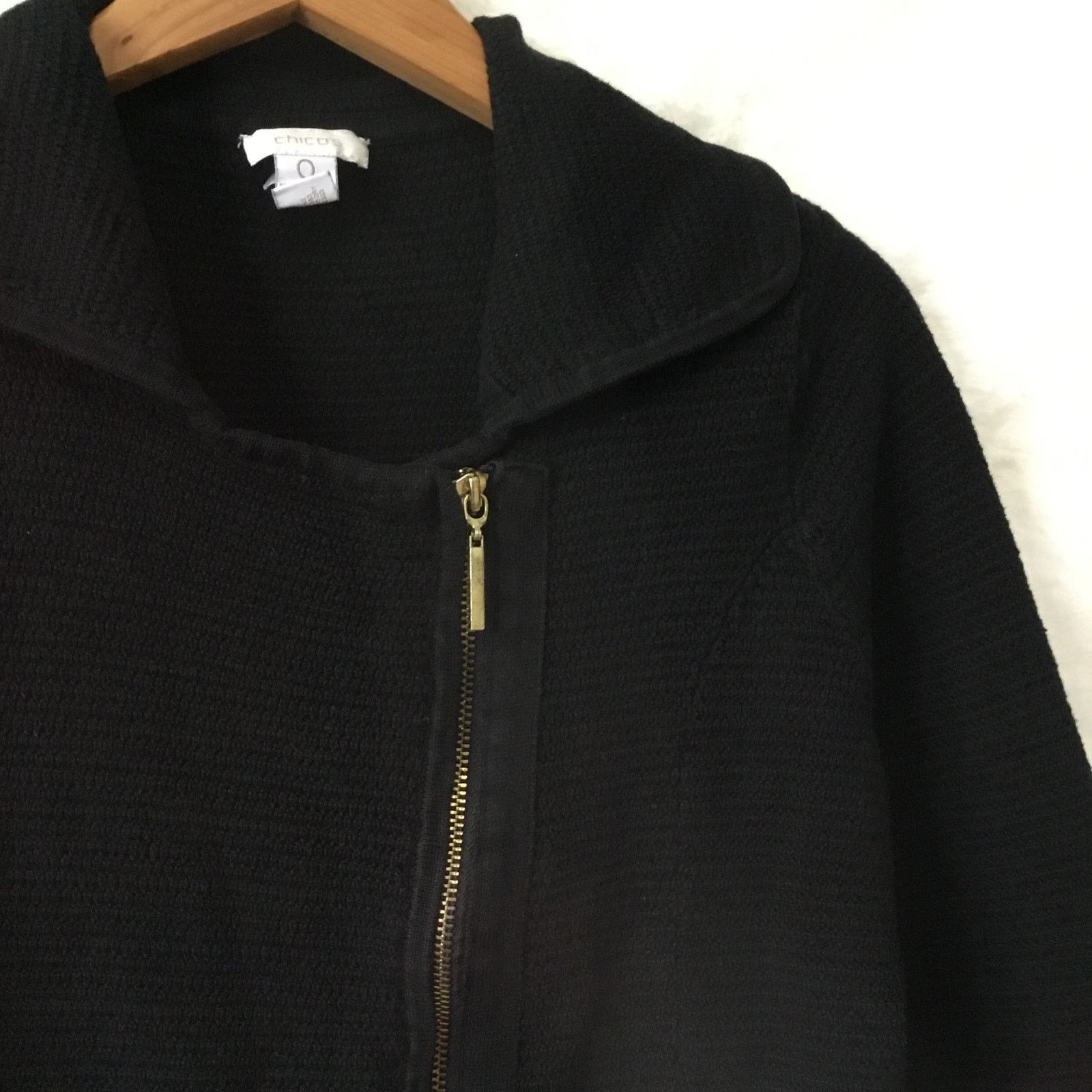 Chicos Chico's Black Gold Zip Up Jacket Size XS / US 0-2 / IT 36-38 - 4 Thumbnail