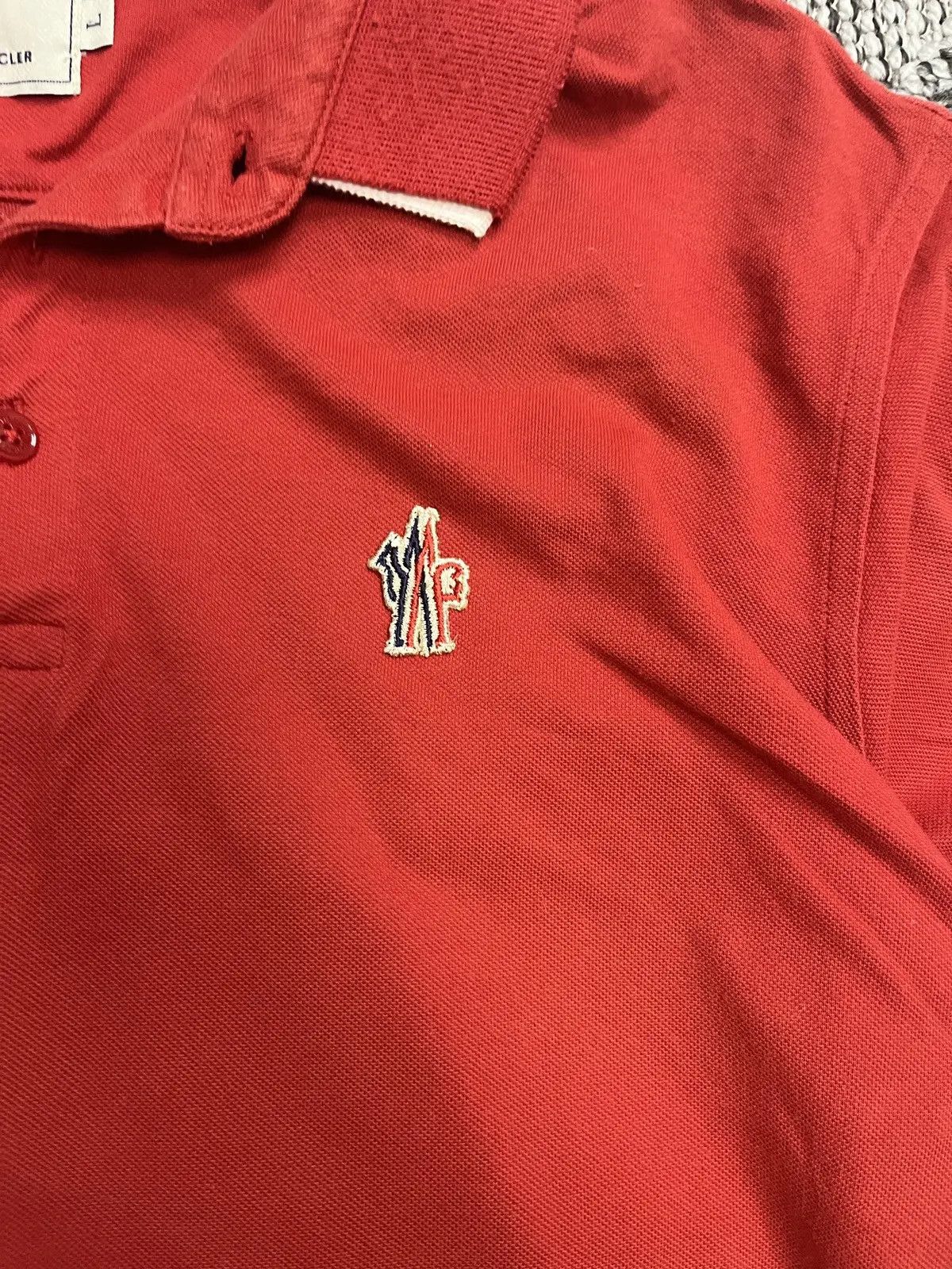 Moncler Grenoble Vintage Moncler Grenoble Red Polo Shirt Mario Mele L Size US L / EU 52-54 / 3 - 3 Thumbnail