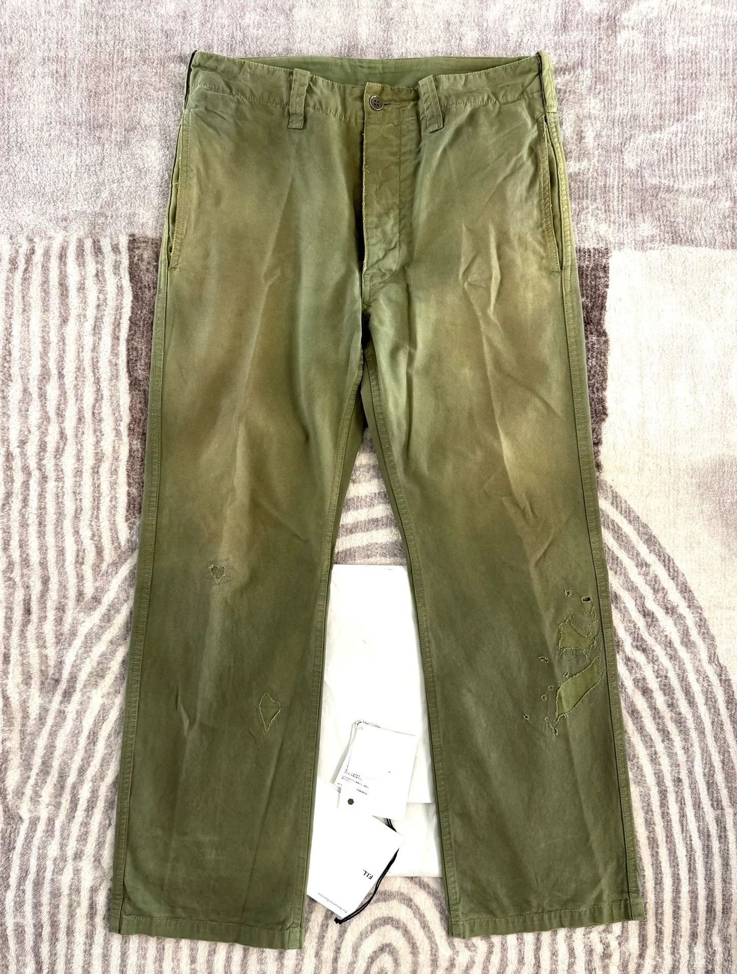 Visvim visvim gifford pants in distressed green Size US 32 / EU 48 - 1 Thumbnail