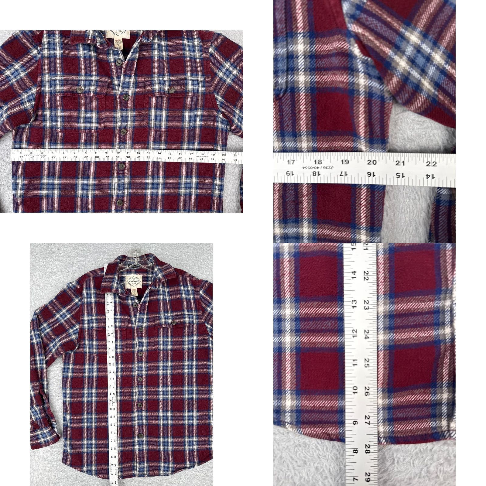 Vintage St. John's Bay Shirt Mens M Red Blue Button Up 100% Cotton Flannel Plaid Button-Up Casual Travel Workwear Mens Shirt Size US M / EU 48-50 / 2 - 8 Thumbnail