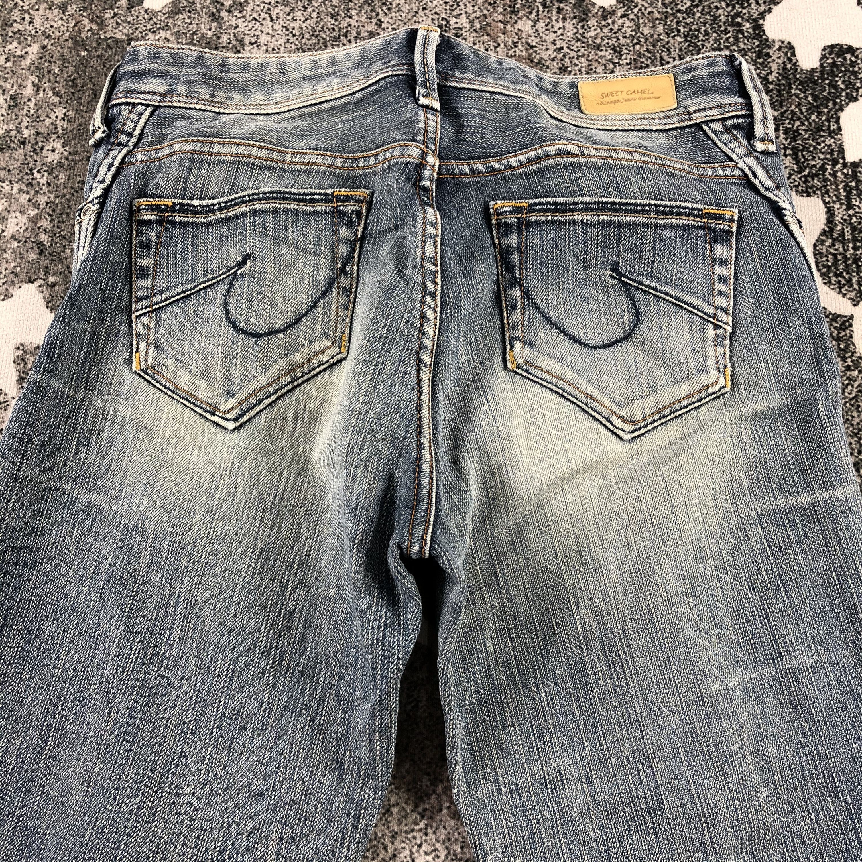 Japanese Brand Sweet Camel Jeans Medium Wash Flare Denim KJ1351 Size 29" - 4 Thumbnail