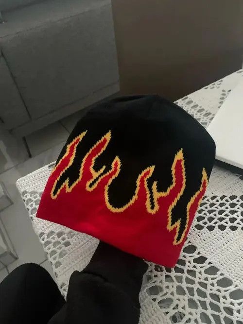 Japanese Brand Knitting Flame Beanie Hat Size ONE SIZE - 4 Thumbnail