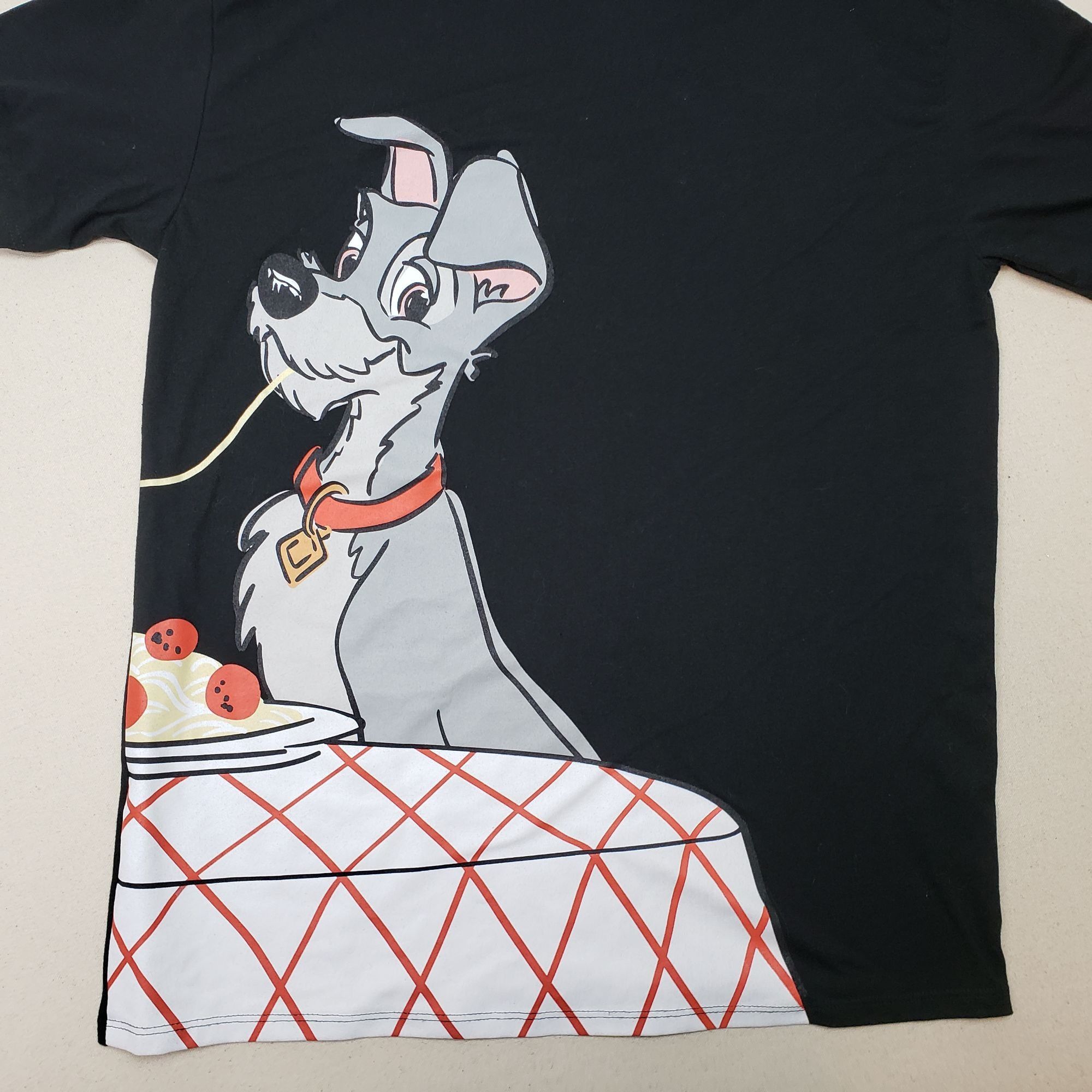 Disney Disney Lady & the Tramp Spaghetti Graphic Black T-Shirt Sz S Size US S / EU 44-46 / 1 - 2 Thumbnail