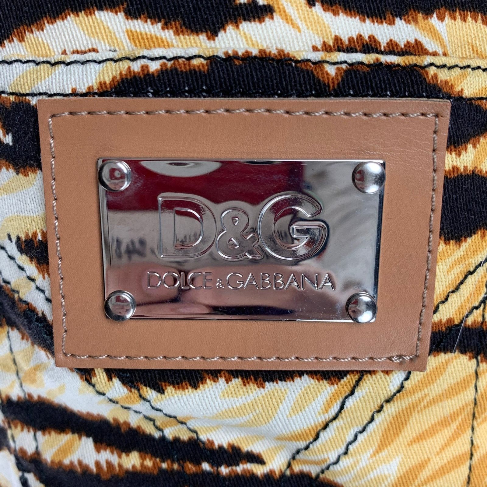 Dolce & Gabbana D&G Size XS Brown Gold Cotton Blend Skirt Sets Size 26" / US 2 / IT 38 - 11 Thumbnail