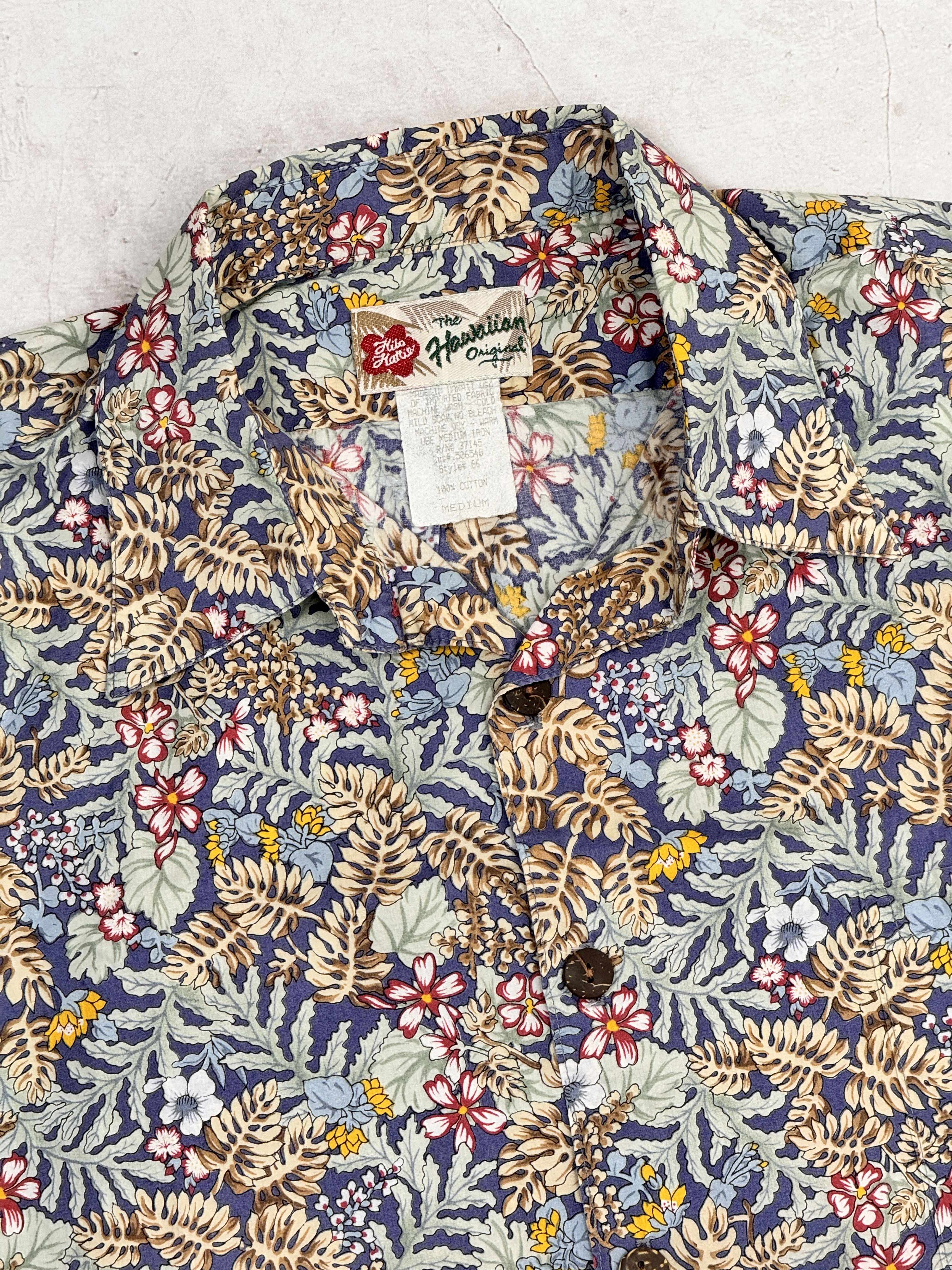 Hilo Hattie × Vintage Vintage Hilo Hattie Hawaiian Shirt Leaves & Flowers Cotton Size US M / EU 48-50 / 2 - 7 Thumbnail