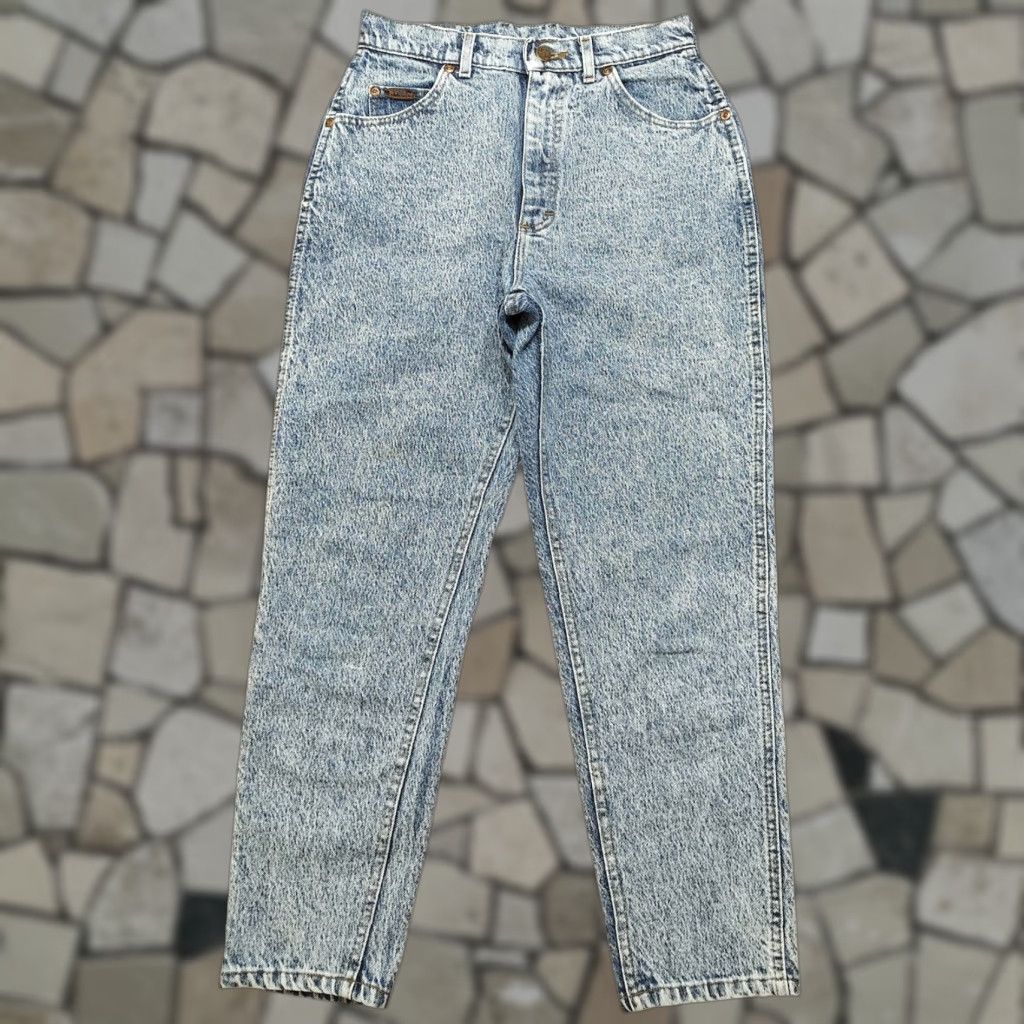 Lee VINTAGE Lee Acid Wash Mom Jeans Womens 27 X 27 Inseam High Waist Made in USA Jeans Blue 80s 90s USA Size 27" / US 4 / IT 40 - 1 Thumbnail