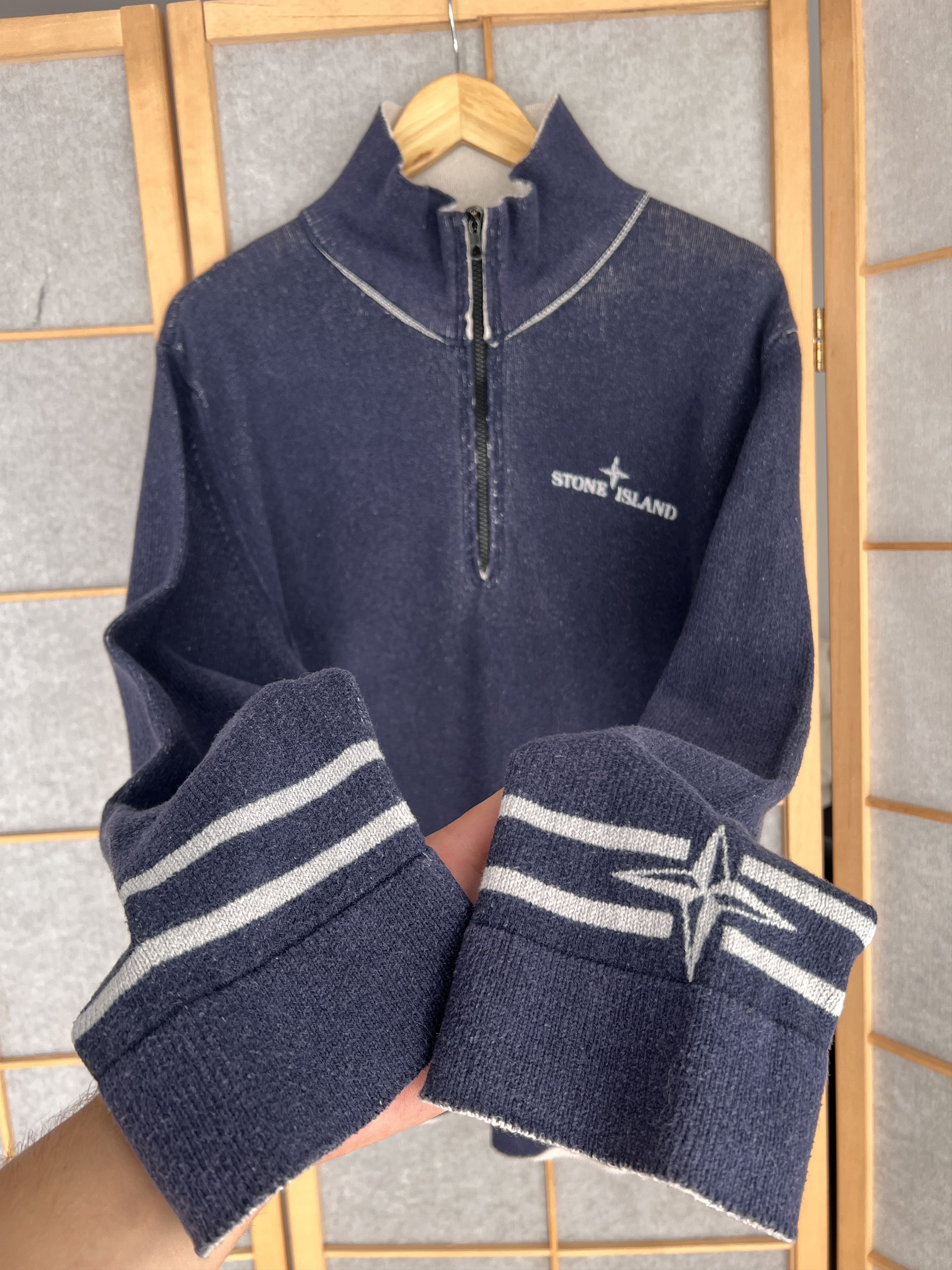 Stone Island Archive! Stone Island VTG 2000s knit sweater halfzip