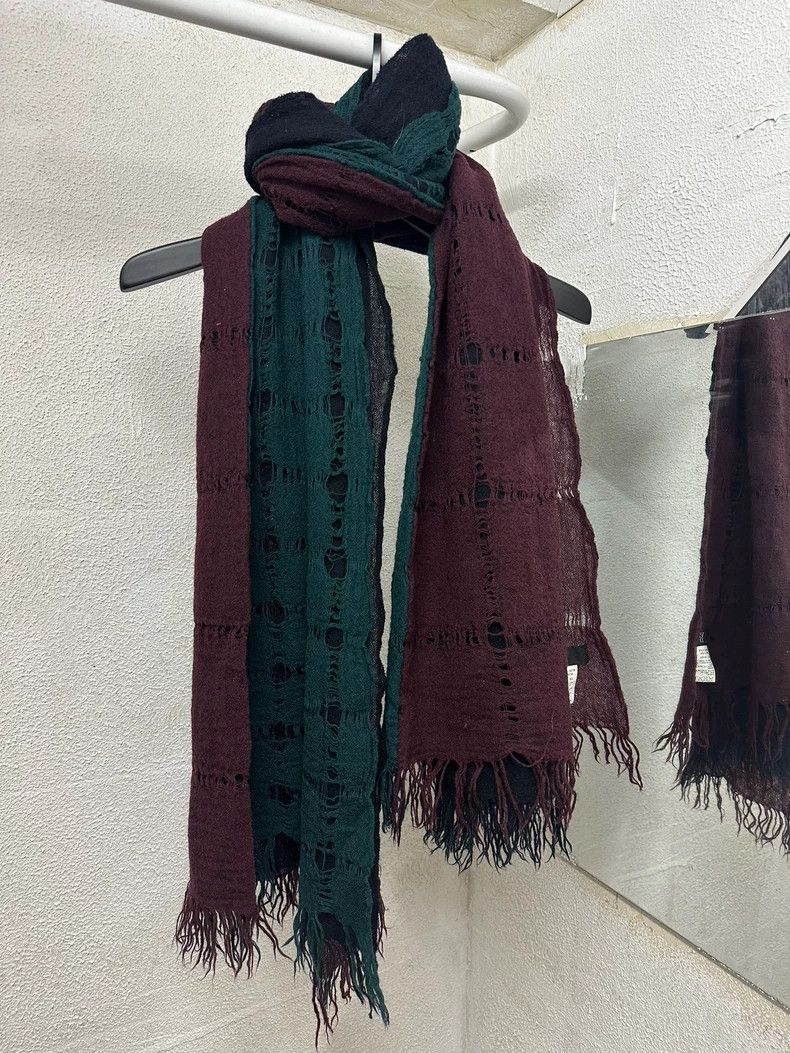 Y's Y's Triple Destruction Color-Block Scarf Size ONE SIZE - 1 Thumbnail