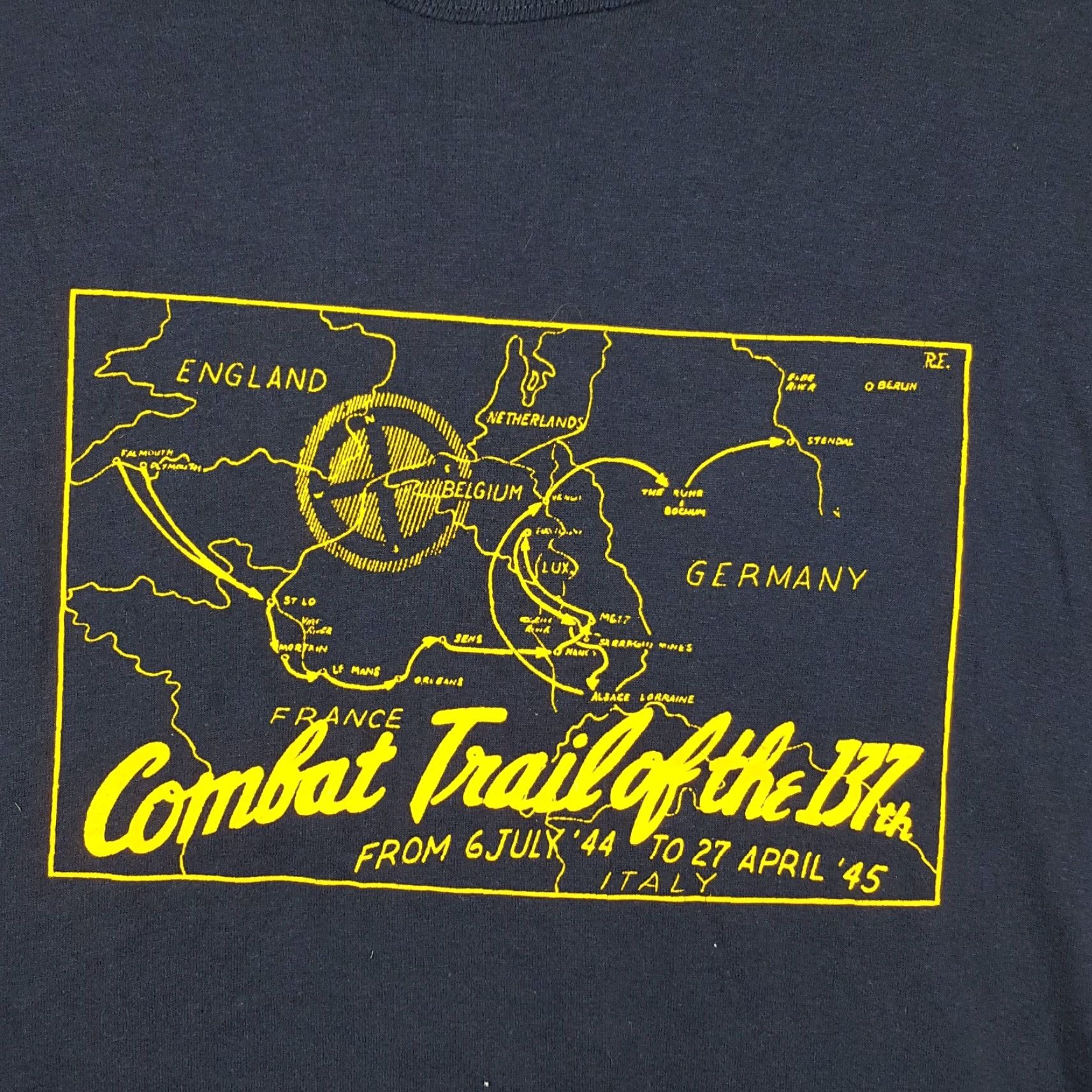 Vintage 60s 70s Combat Trail of the 137th Souvenir WWII Military War Men's Large T Shirt Size US L / EU 52-54 / 3 - 4 Thumbnail