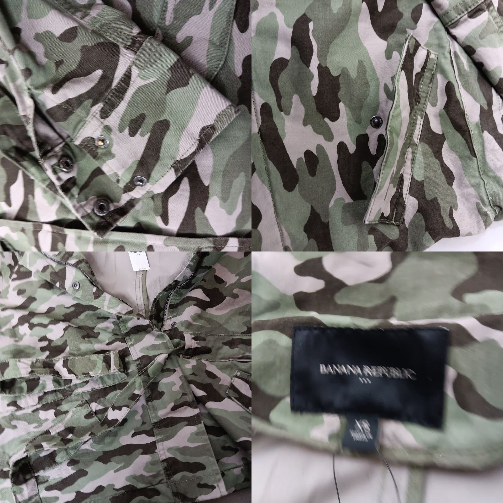 Banana Republic Banana Republic Jacket Camouflage XS Tie Waist Utility Cotton Blend Green Ladies Regular Short Sleeve Zip Snap Pockets Size XS / US 0-2 / IT 36-38 - 8 Thumbnail