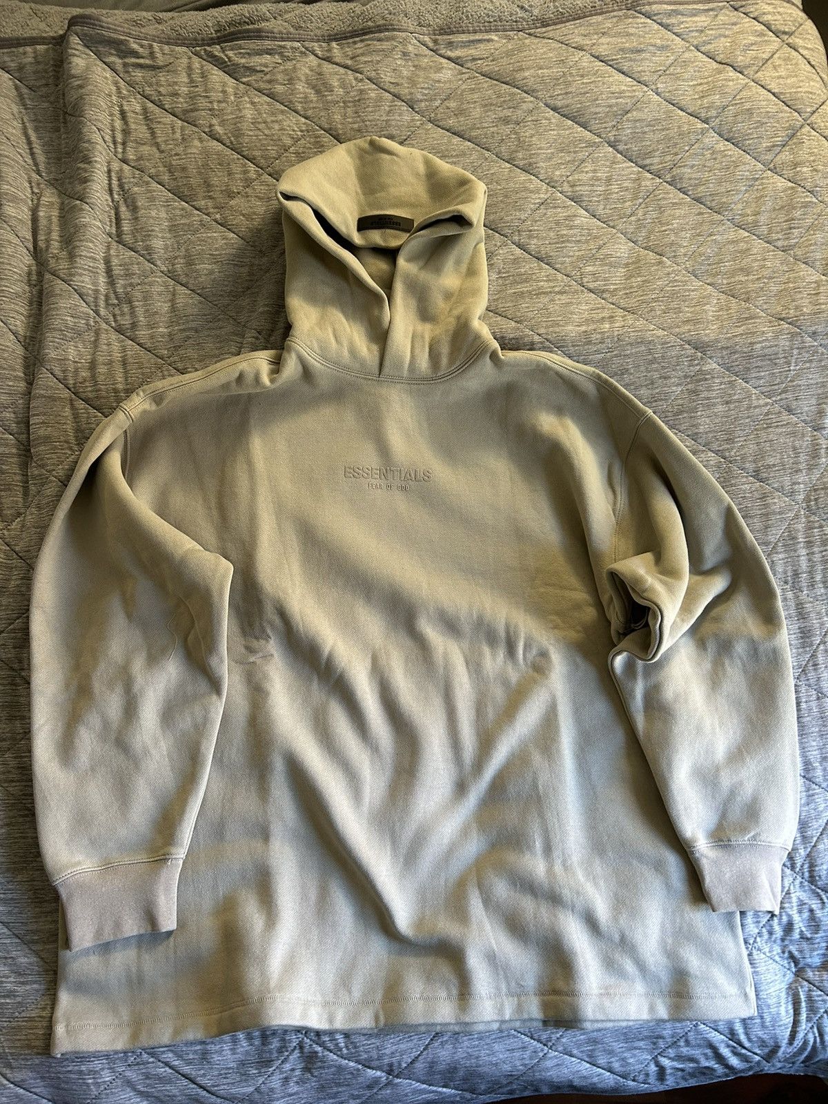fear of god essentials yellow relaxed hoodie