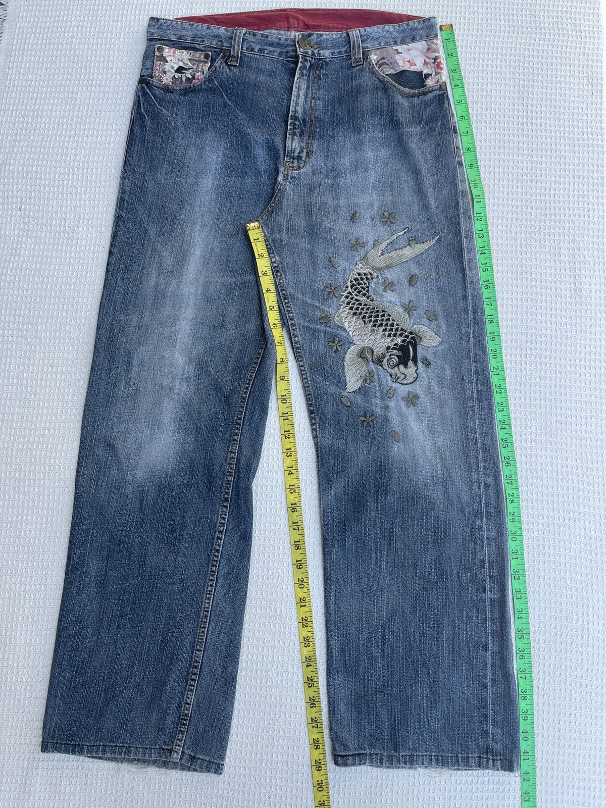 Karakuri Tamashii LastDrop🔥Rare🔥VtgJapanese Brand Karakuri Style Sukajan Jeans Size US 34 / EU 50 - 13 Thumbnail