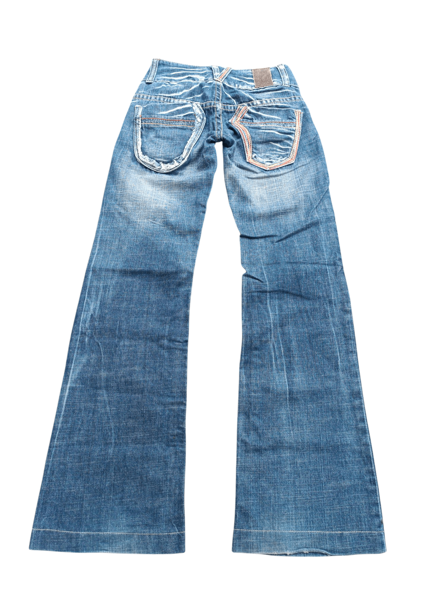 If Six Was Nine × Japanese Brand × Le Grande Bleu (L.G.B.) RedPepper RedLabel Flare Distressed Whiskers Faded DenimE243 Size US 26 / EU 42 - 14 Thumbnail